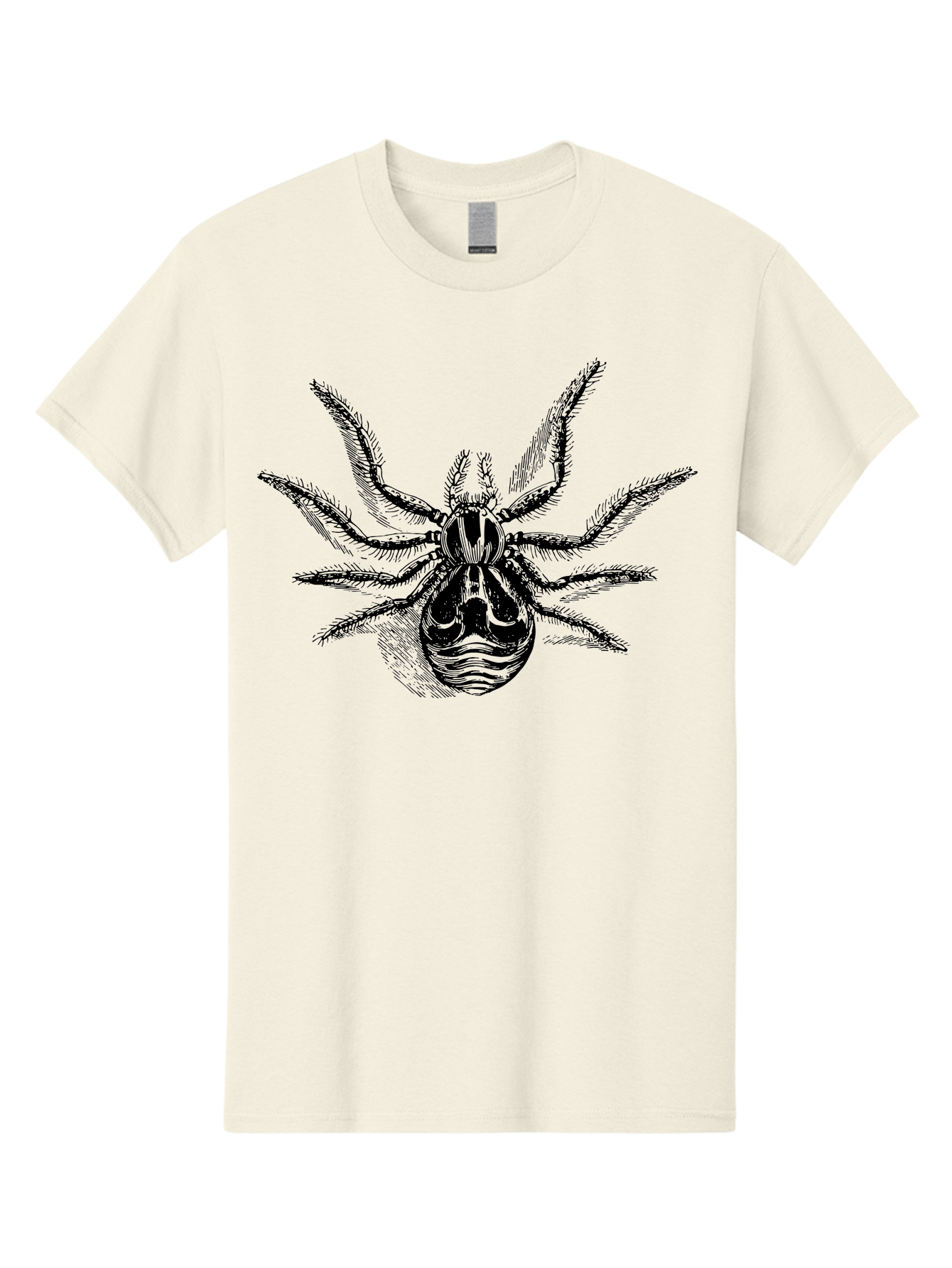 Tarantula Men'S Graphic Tee, 100% Cotton, Comfortable Casual Summer Wear, Machine Washable, Tarantula, Spider Illustration, Arachnid Art, Black And Green Design, Creepy Crawlers, Spider Graphics, Detailed Drawing, Spider Legs Aab558