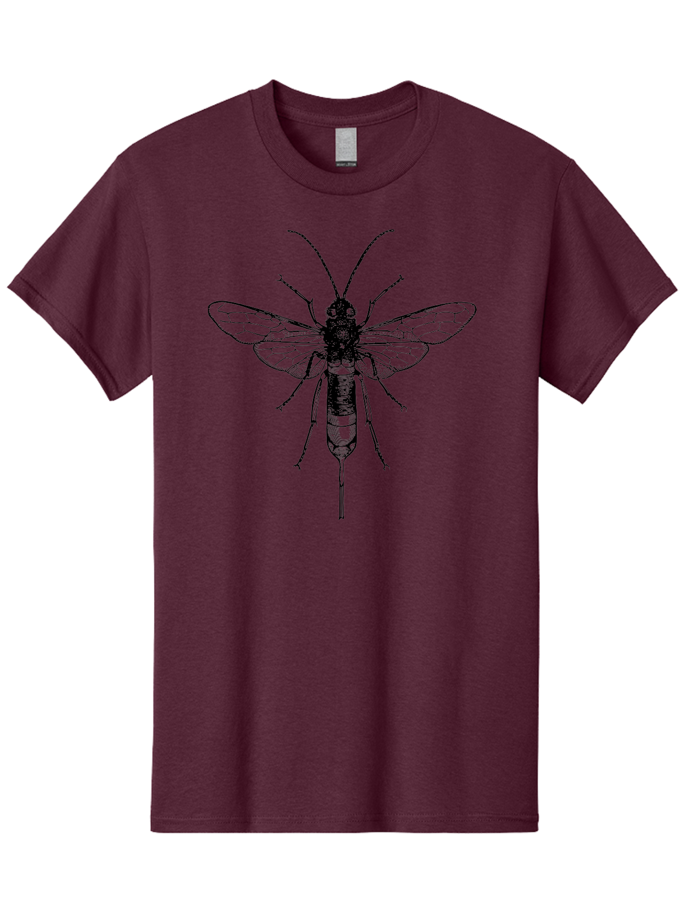 Wasp Men'S Graphic Tee, 100% Cotton, Comfortable Casual Summer Wear, Machine Washable, Black And Green Wasp, Insect Anatomy, Entomology Illustration, Detailed Drawing, Scientific Art, Insect Wings, Wasp Body, Bug Illustration Aab560