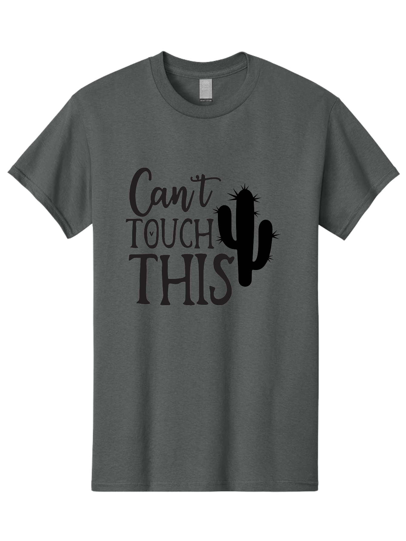 Cant-Touch-This-Cactus Men'S Graphic Tee, 100% Cotton, Comfortable Casual Summer Wear, Machine Washable, Funny Cactus Design, Prickly Humor, Cactus Silhouette, Humorous Quote, Playful Graphic, Funny Saying, Cactus Illustration, Sassy Phrase Aab568