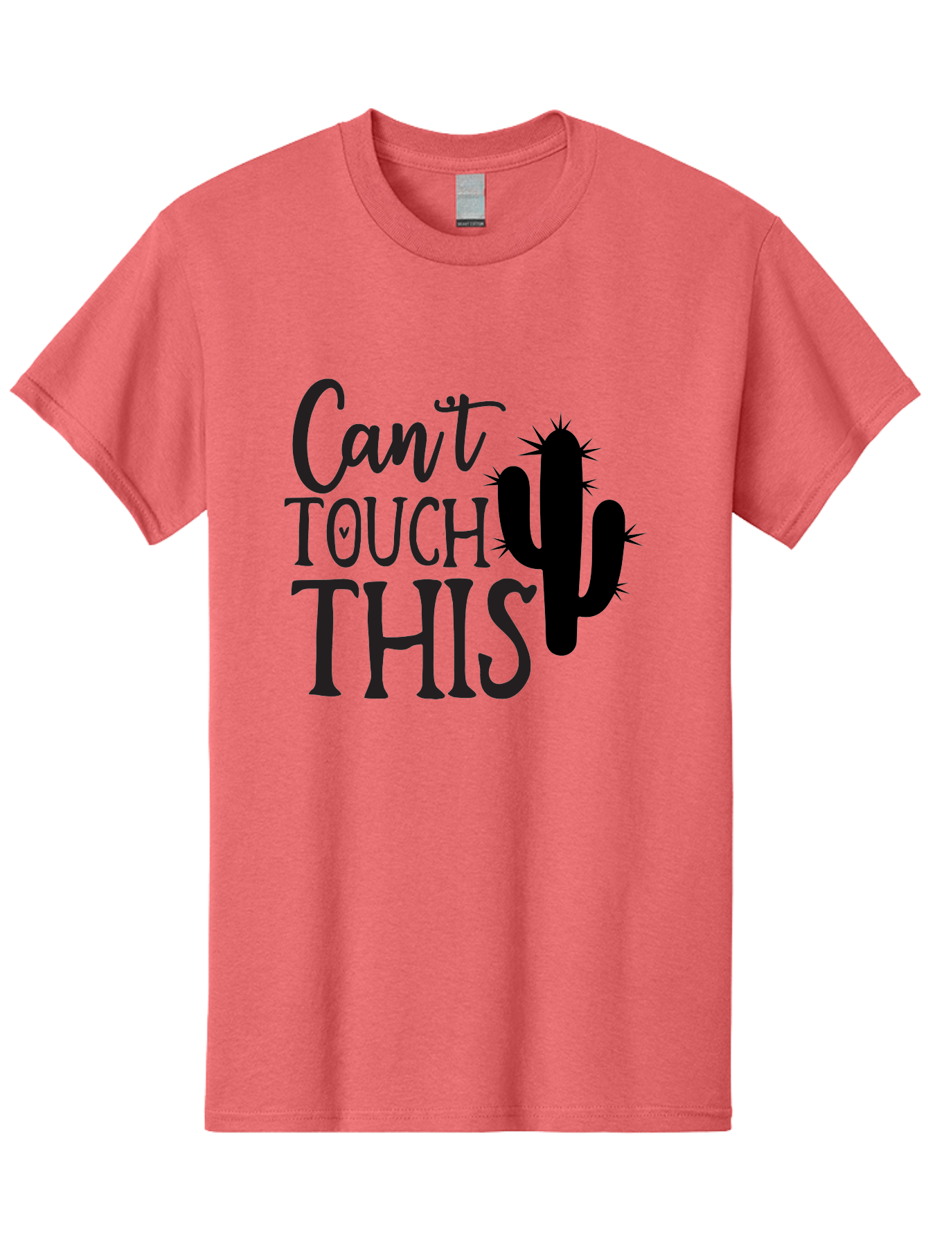 Cant-Touch-This-Cactus Men'S Graphic Tee, 100% Cotton, Comfortable Casual Summer Wear, Machine Washable, Funny Cactus Design, Prickly Humor, Cactus Silhouette, Humorous Quote, Playful Graphic, Funny Saying, Cactus Illustration, Sassy Phrase Aab568