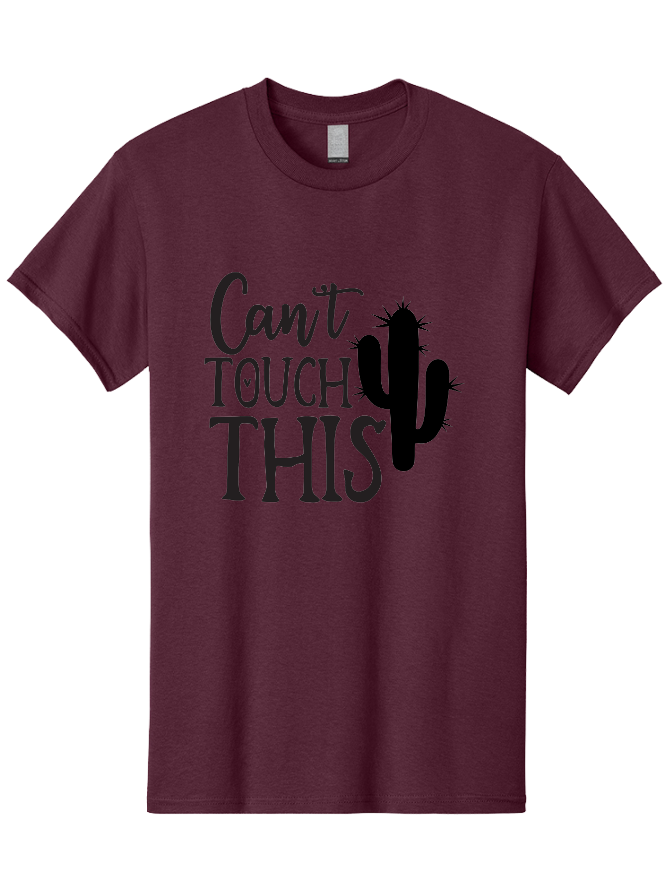 Cant-Touch-This-Cactus Men'S Graphic Tee, 100% Cotton, Comfortable Casual Summer Wear, Machine Washable, Funny Cactus Design, Prickly Humor, Cactus Silhouette, Humorous Quote, Playful Graphic, Funny Saying, Cactus Illustration, Sassy Phrase Aab568
