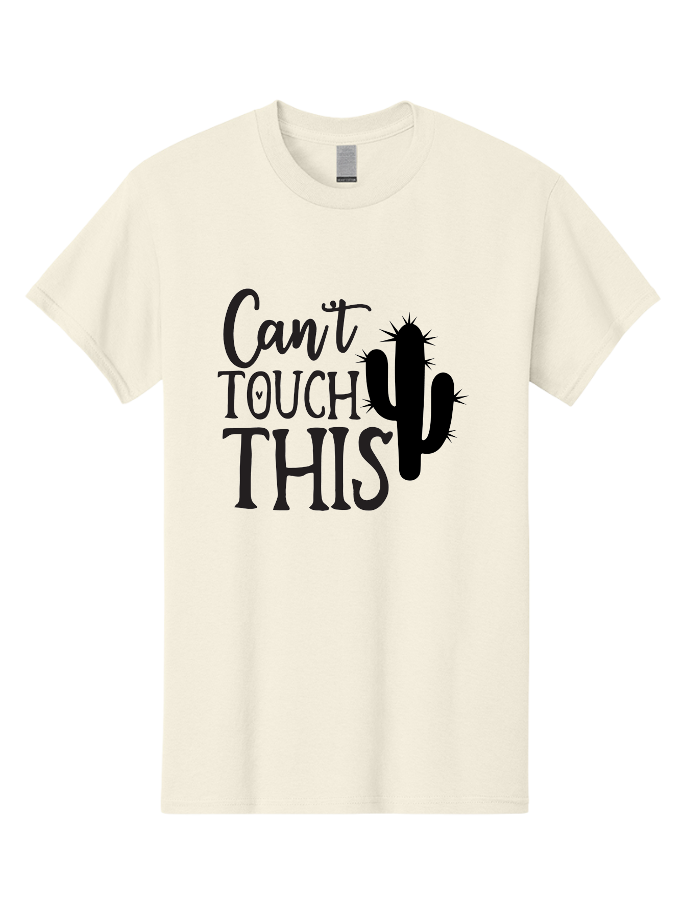 Cant-Touch-This-Cactus Men'S Graphic Tee, 100% Cotton, Comfortable Casual Summer Wear, Machine Washable, Funny Cactus Design, Prickly Humor, Cactus Silhouette, Humorous Quote, Playful Graphic, Funny Saying, Cactus Illustration, Sassy Phrase Aab568