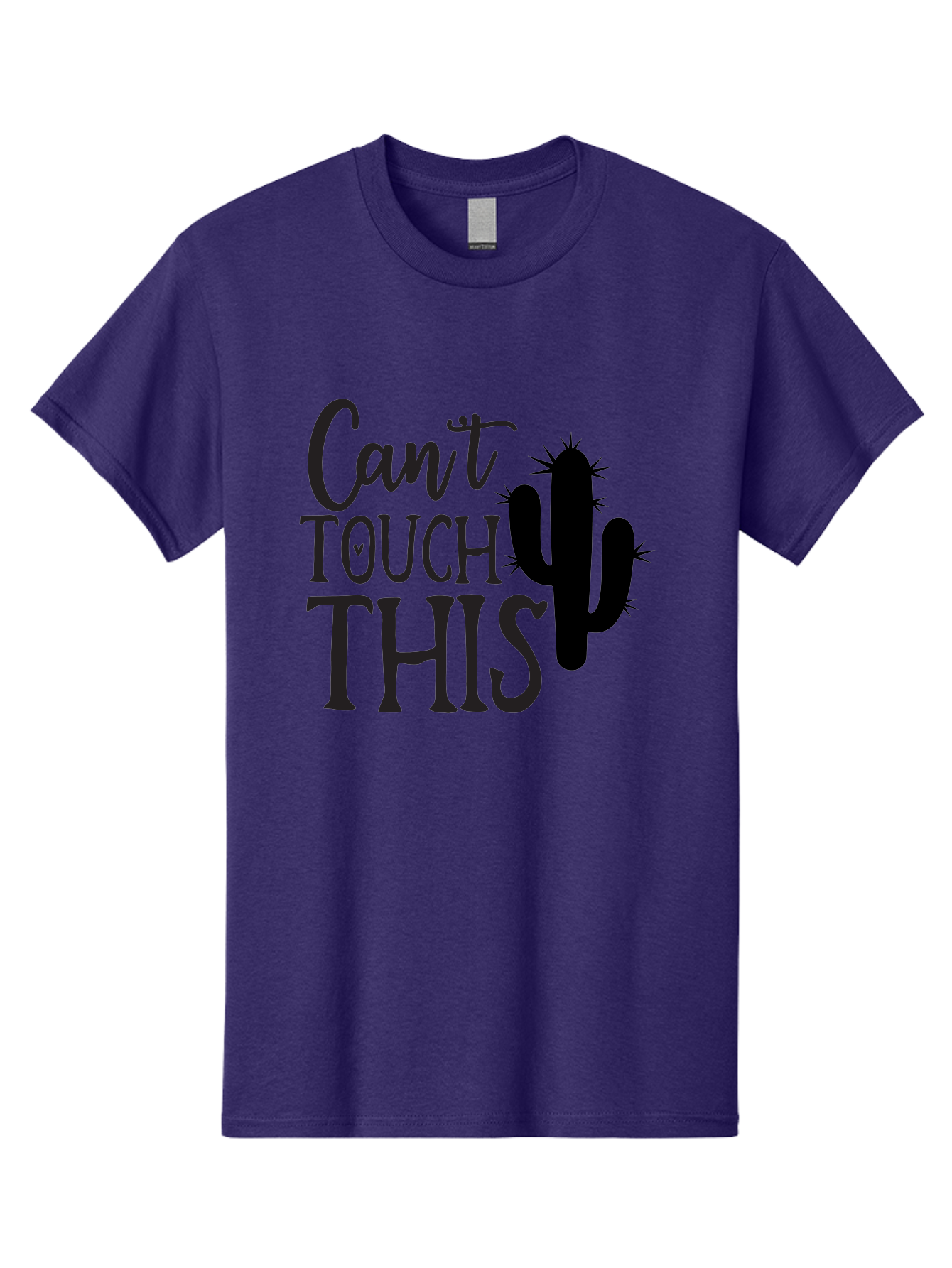 Cant-Touch-This-Cactus Men'S Graphic Tee, 100% Cotton, Comfortable Casual Summer Wear, Machine Washable, Funny Cactus Design, Prickly Humor, Cactus Silhouette, Humorous Quote, Playful Graphic, Funny Saying, Cactus Illustration, Sassy Phrase Aab568