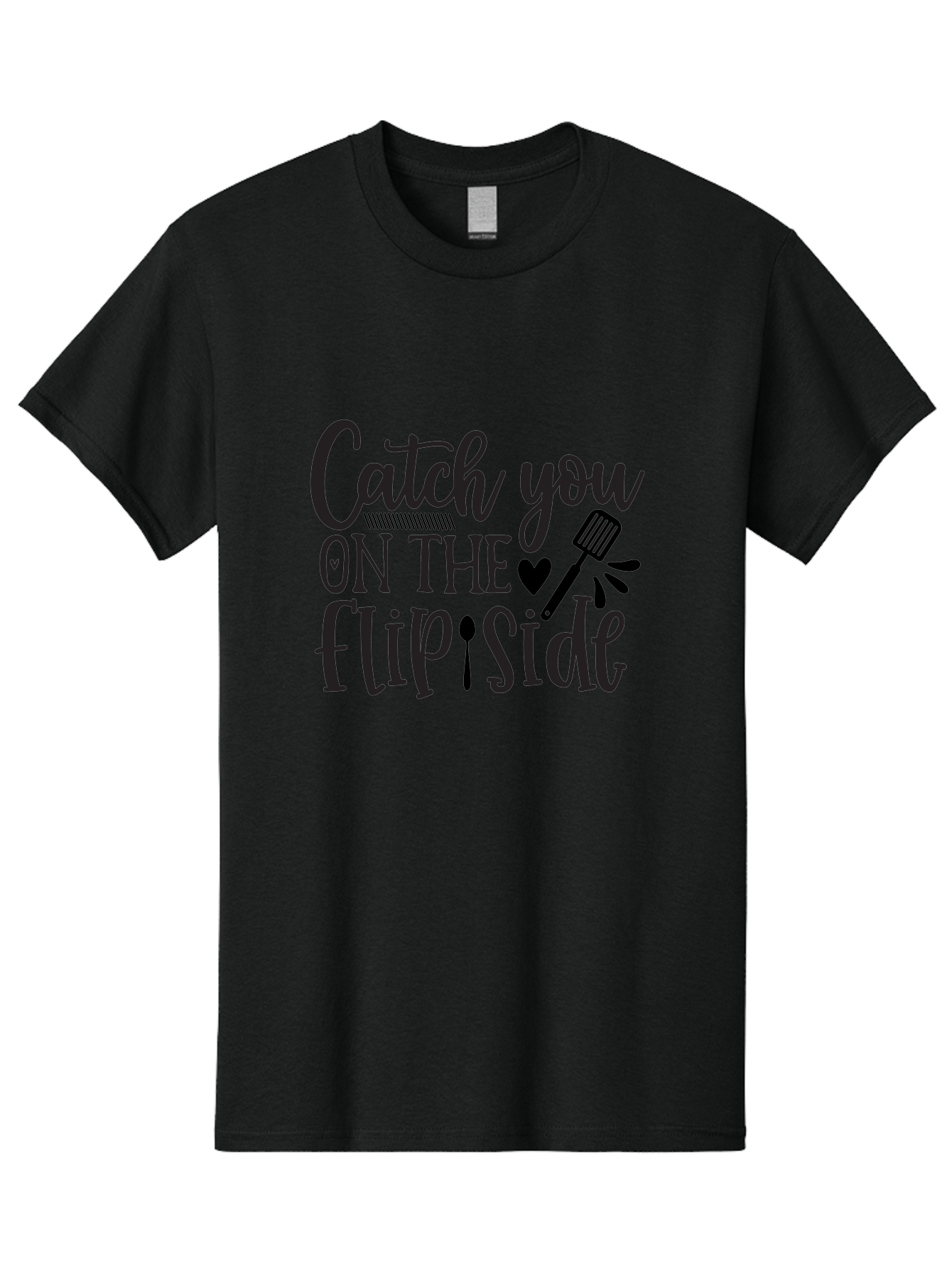 Catch-You-On-The-Flip-Side Men'S Graphic Tee, 100% Cotton, Comfortable Casual Summer Wear, Machine Washable, Funny Quote, Kitchen Humor, Barbecue Pun, Grill Master, Cooking Love, Playful Design, Witty Slogan, Cute Graphics, Kitchen Decor Aab569