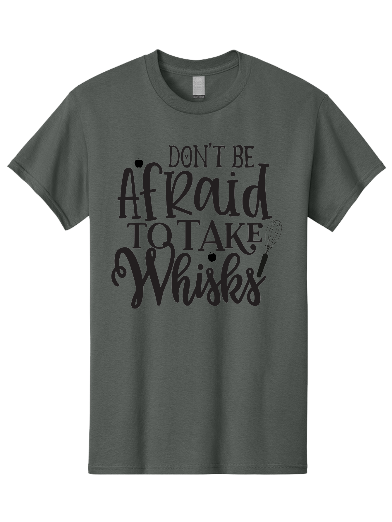 Don-T-Be-Afraid-To-Take-Whisks Men'S Graphic Tee, 100% Cotton, Comfortable Casual Summer Wear, Machine Washable, Cooking Quotes, Kitchen Motivation, Cooking Inspiration, Baking Humor, Whisk Illustrations, Foodie Phrases, Recipe Encouragement Aab571