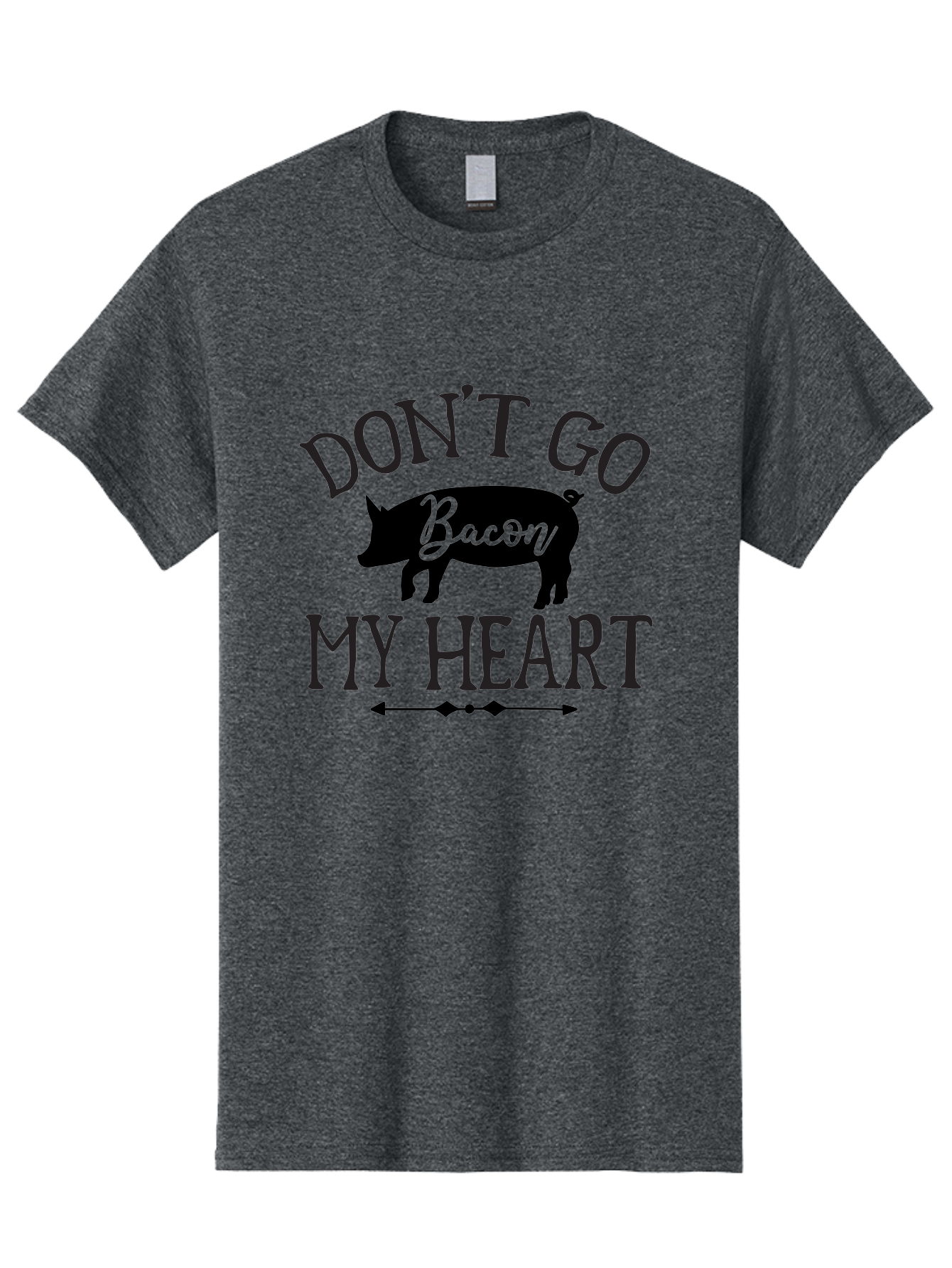 Don-T-Go-Bacon-My-Heart Men'S Graphic Tee, 100% Cotton, Comfortable Casual Summer Wear, Machine Washable, Funny Pig Quote, Bacon Love, Heart Pig, Pig Pun, Bacon Humor, Cute Pig Design, Pig Phrase, Bacon Phrase, Heartwarming Pig, Aab572