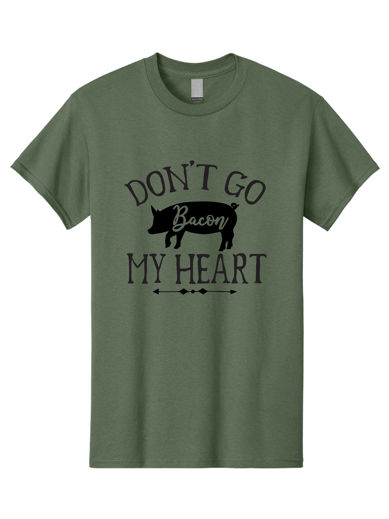 Don-T-Go-Bacon-My-Heart Men'S Graphic Tee, 100% Cotton, Comfortable Casual Summer Wear, Machine Washable, Funny Pig Quote, Bacon Love, Heart Pig, Pig Pun, Bacon Humor, Cute Pig Design, Pig Phrase, Bacon Phrase, Heartwarming Pig, Aab572
