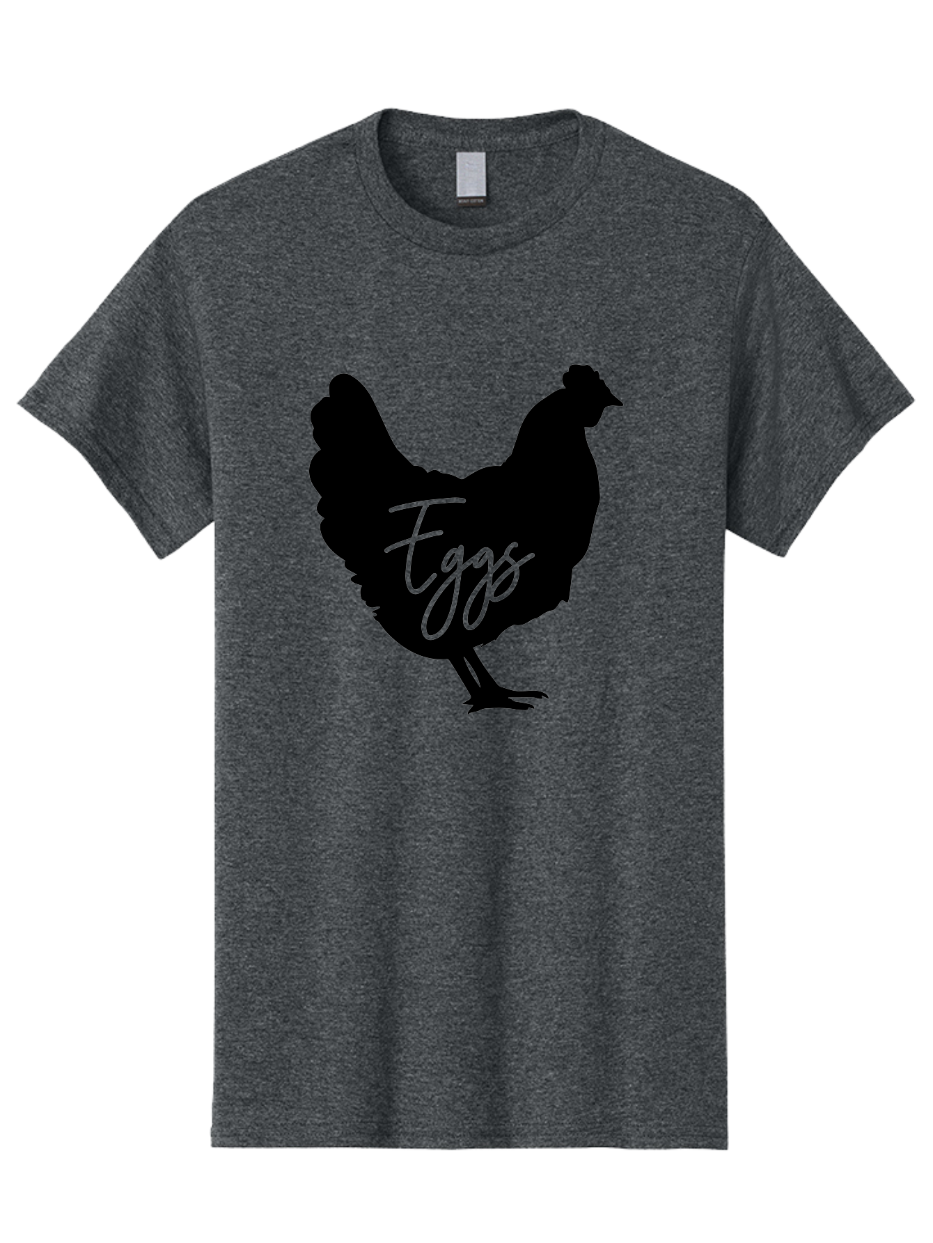 Eggs Men'S Graphic Tee, 100% Cotton, Comfortable Casual Summer Wear, Machine Washable, Black Chicken Silhouette, Egg Production Logo, Poultry Farm Graphics, Chicken Illustration, Eggs Text Overlay, Farm Fresh Eggs, Simple Design Elements, Aab573