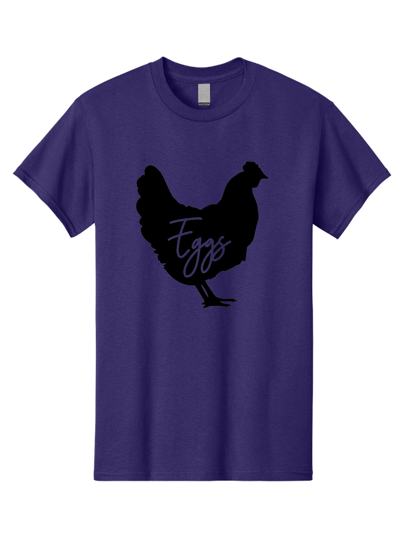 Eggs Men'S Graphic Tee, 100% Cotton, Comfortable Casual Summer Wear, Machine Washable, Black Chicken Silhouette, Egg Production Logo, Poultry Farm Graphics, Chicken Illustration, Eggs Text Overlay, Farm Fresh Eggs, Simple Design Elements, Aab573