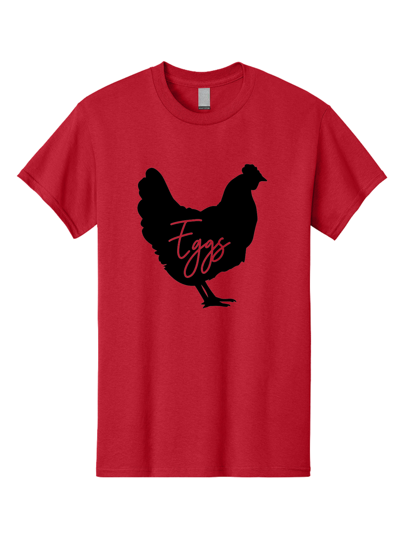 Eggs Men'S Graphic Tee, 100% Cotton, Comfortable Casual Summer Wear, Machine Washable, Black Chicken Silhouette, Egg Production Logo, Poultry Farm Graphics, Chicken Illustration, Eggs Text Overlay, Farm Fresh Eggs, Simple Design Elements, Aab573