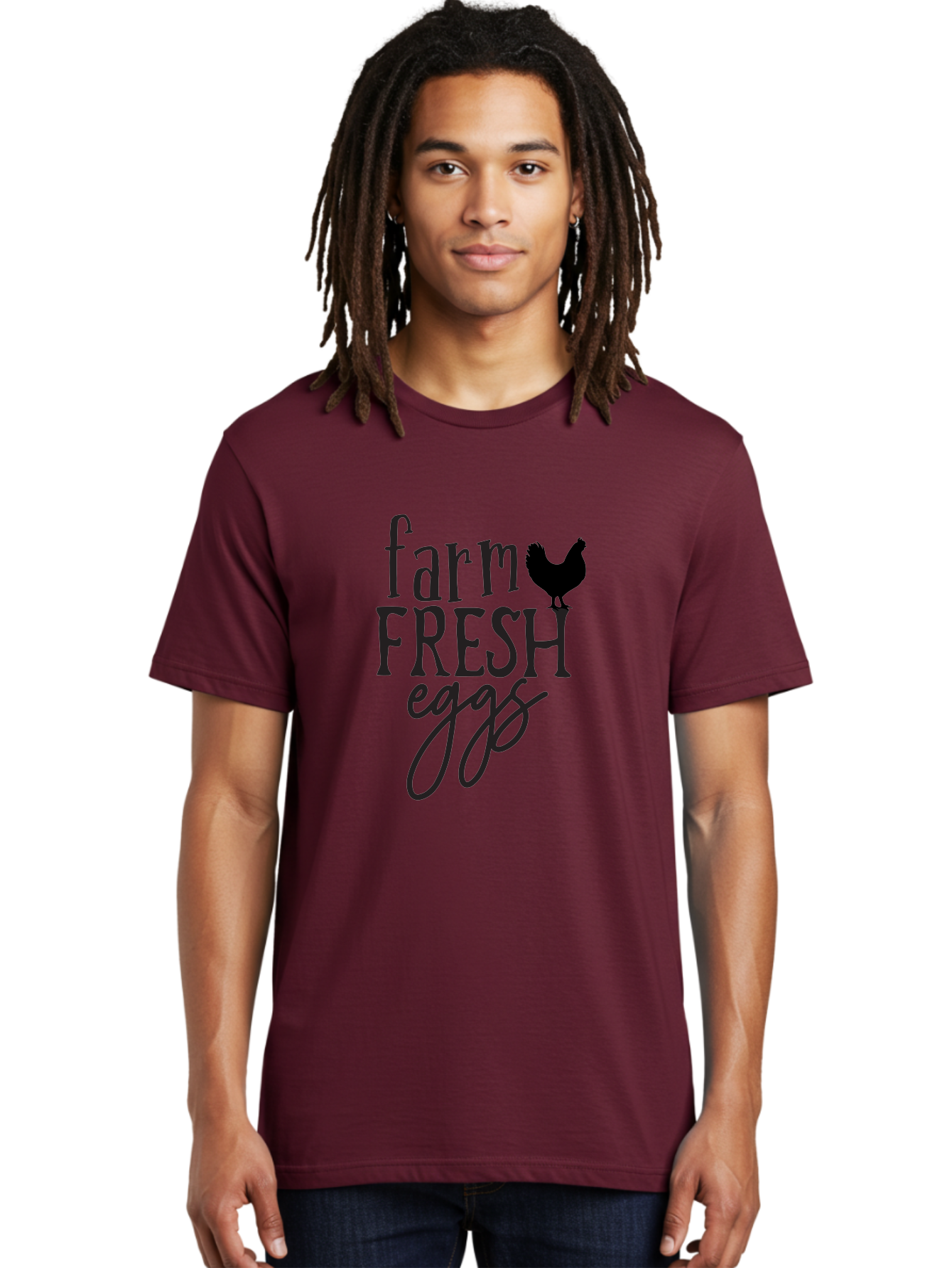 Farm-Fresh-Eggs-1 Men'S Graphic Tee, 100% Cotton, Comfortable Casual Summer Wear, Machine Washable, Farm Fresh Eggs, Farm To Table, Organic Eggs, Local Produce, Healthy Eating, Natural Food, Rustic Charm, Chicken Farm, Egg Farm Aab576