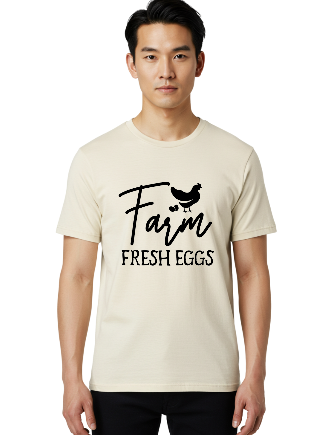 Farm-Fresh-Eggs Men'S Graphic Tee, 100% Cotton, Comfortable Casual Summer Wear, Machine Washable, Farm Fresh Eggs, Eggs, Farm, Fresh Produce, Farm Eggs, Farm Fresh Aab577