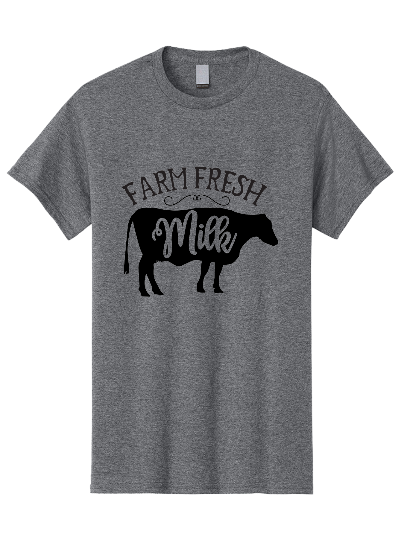 Farm-Fresh-Milk Men'S Graphic Tee, 100% Cotton, Comfortable Casual Summer Wear, Machine Washable, Cow Silhouette, Farm Fresh Milk, Dairy Products, Farm Produce, Milk Production, Agricultural Products, Fresh Milk, Farm Fresh Aab578