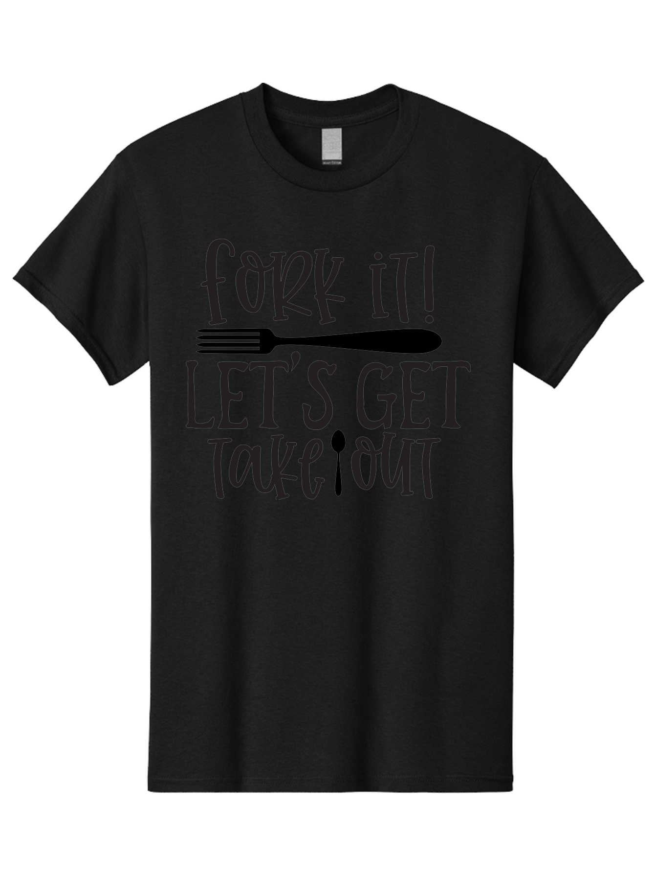 Fork-It-Let-S-Get-Takeout Men'S Graphic Tee, 100% Cotton, Comfortable Casual Summer Wear, Machine Washable, Funny Food Quotes, Takeout Humor, Restaurant Puns, Fork It, Let'S Get Take Out, Foodie Jokes, Dining Humor, Eating Out, Meal To Go Aab580