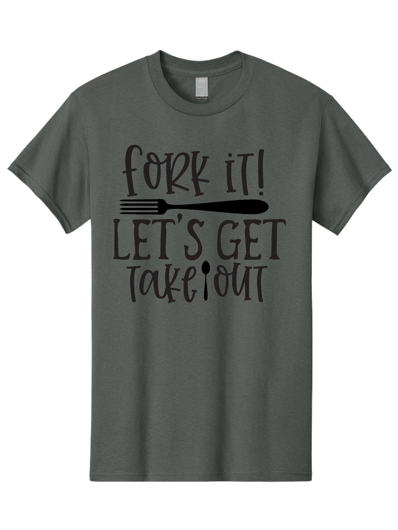 Fork-It-Let-S-Get-Takeout Men'S Graphic Tee, 100% Cotton, Comfortable Casual Summer Wear, Machine Washable, Funny Food Quotes, Takeout Humor, Restaurant Puns, Fork It, Let'S Get Take Out, Foodie Jokes, Dining Humor, Eating Out, Meal To Go Aab580