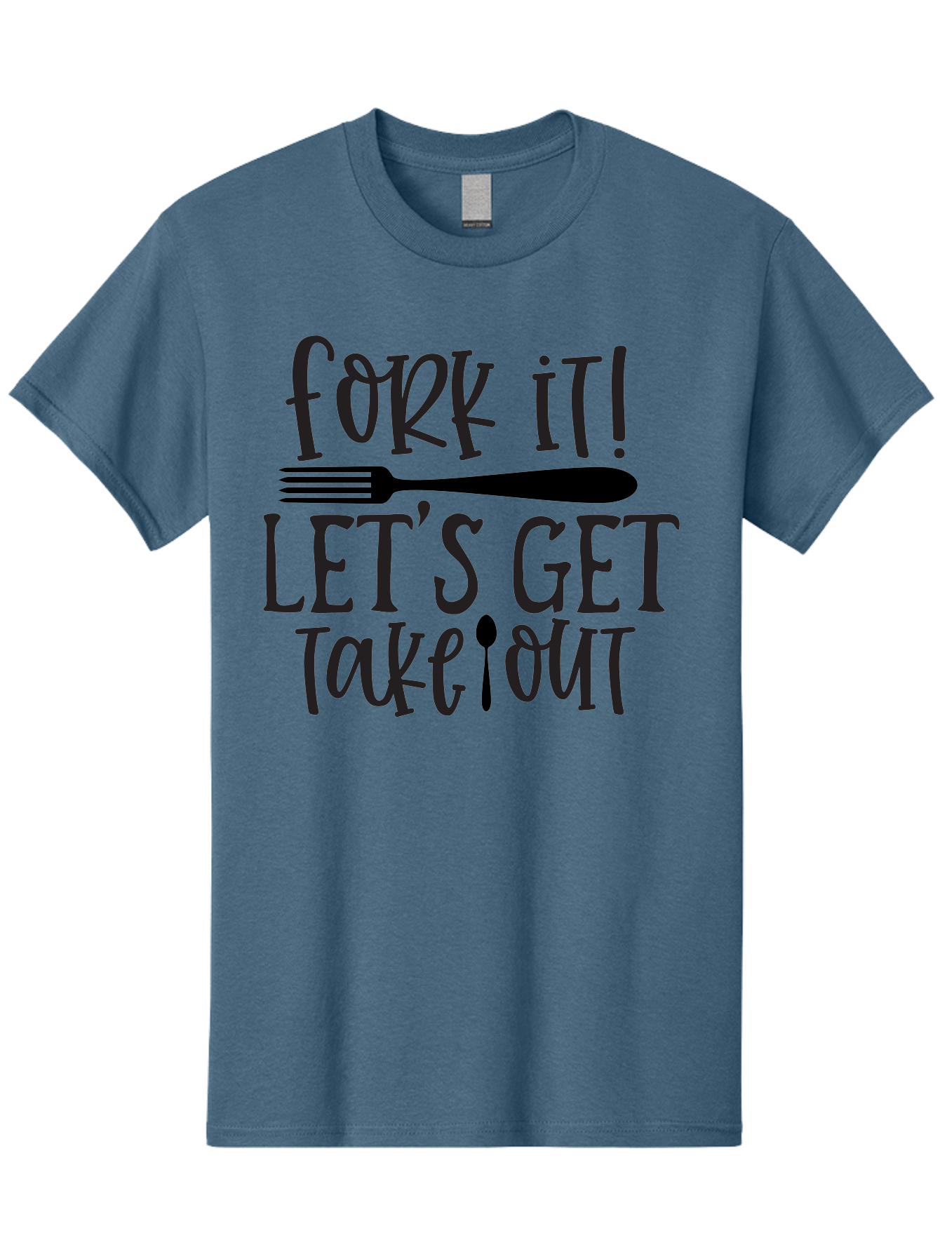 Fork-It-Let-S-Get-Takeout Men'S Graphic Tee, 100% Cotton, Comfortable Casual Summer Wear, Machine Washable, Funny Food Quotes, Takeout Humor, Restaurant Puns, Fork It, Let'S Get Take Out, Foodie Jokes, Dining Humor, Eating Out, Meal To Go Aab580