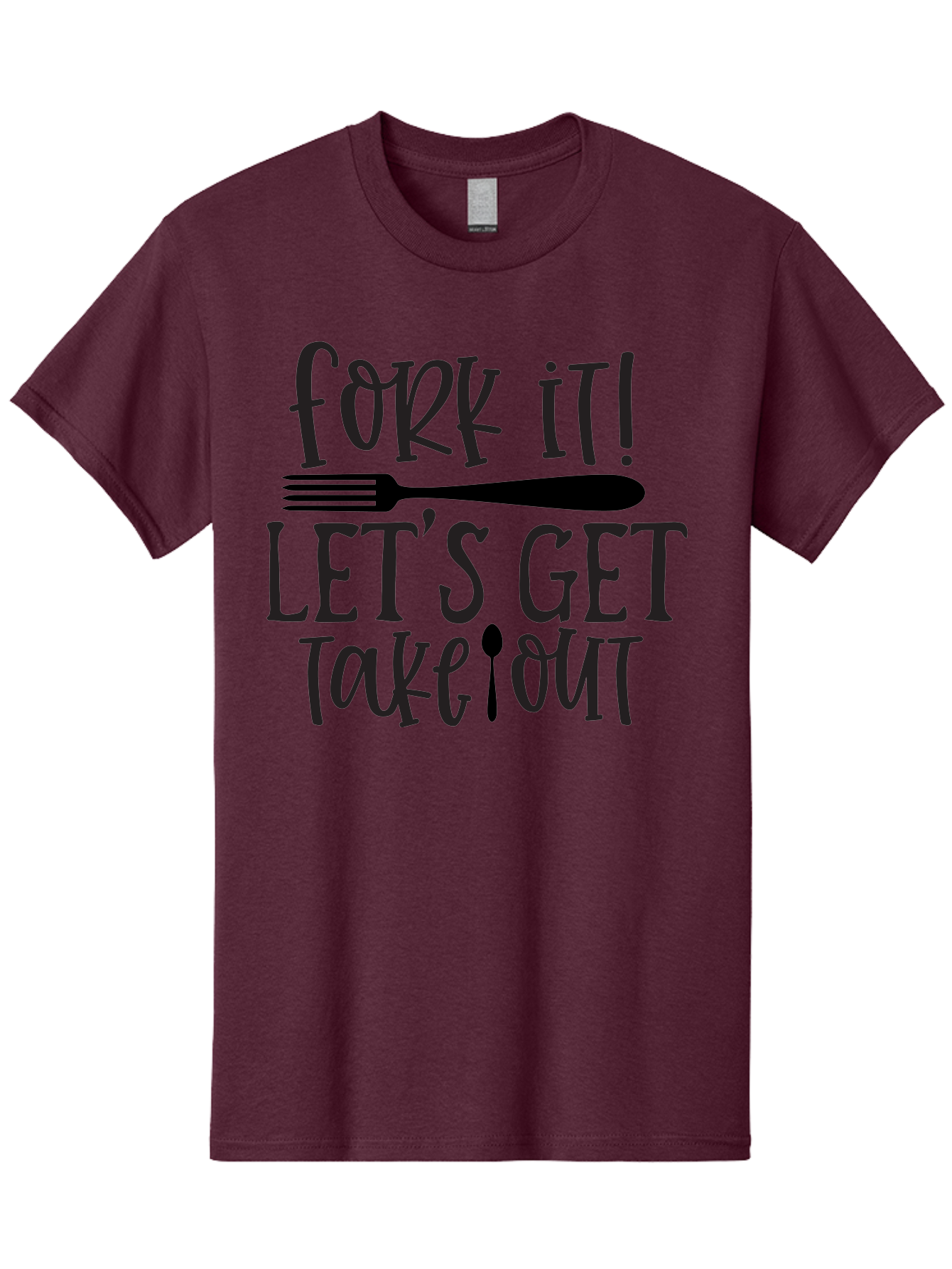 Fork-It-Let-S-Get-Takeout Men'S Graphic Tee, 100% Cotton, Comfortable Casual Summer Wear, Machine Washable, Funny Food Quotes, Takeout Humor, Restaurant Puns, Fork It, Let'S Get Take Out, Foodie Jokes, Dining Humor, Eating Out, Meal To Go Aab580
