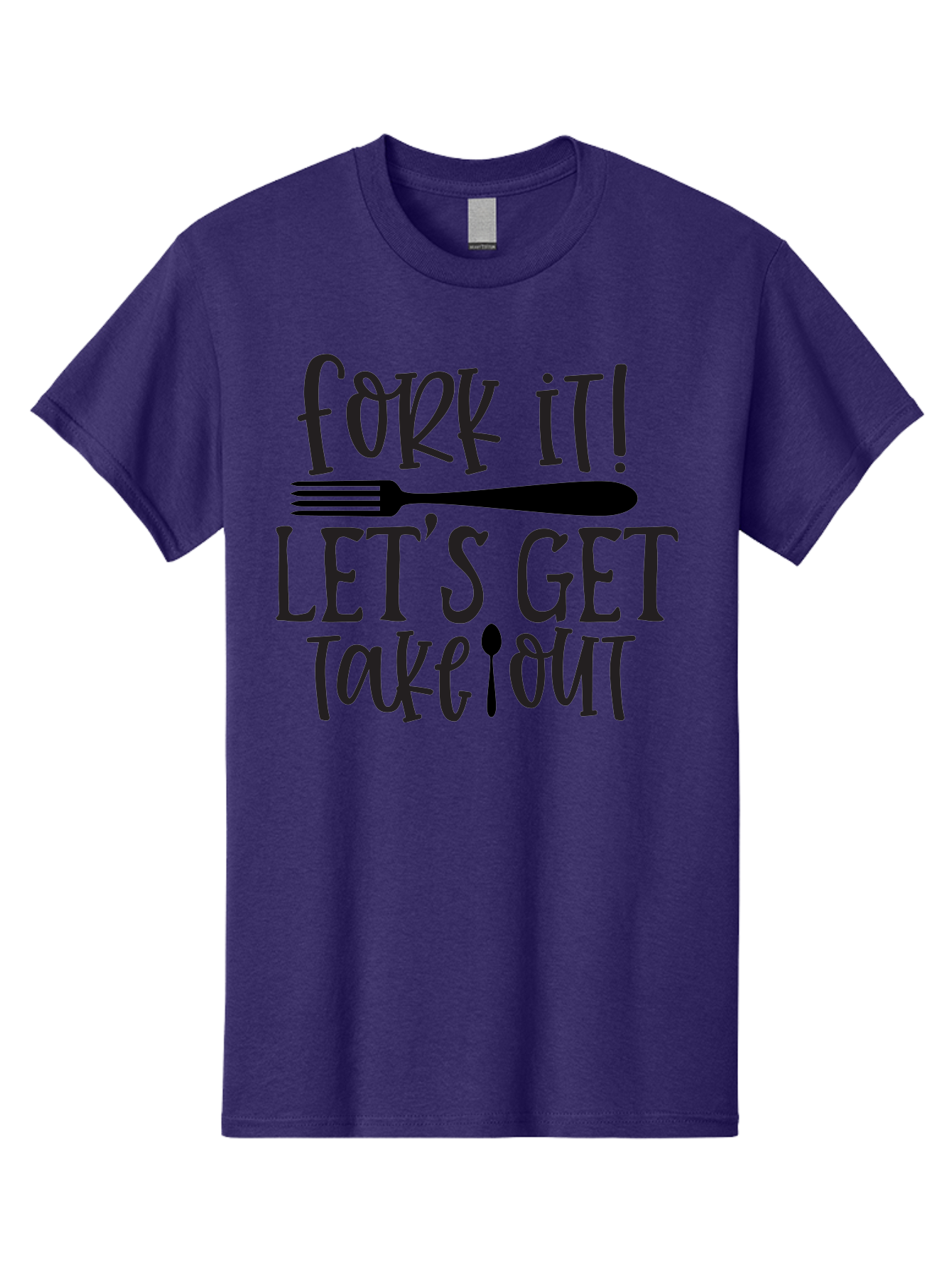 Fork-It-Let-S-Get-Takeout Men'S Graphic Tee, 100% Cotton, Comfortable Casual Summer Wear, Machine Washable, Funny Food Quotes, Takeout Humor, Restaurant Puns, Fork It, Let'S Get Take Out, Foodie Jokes, Dining Humor, Eating Out, Meal To Go Aab580