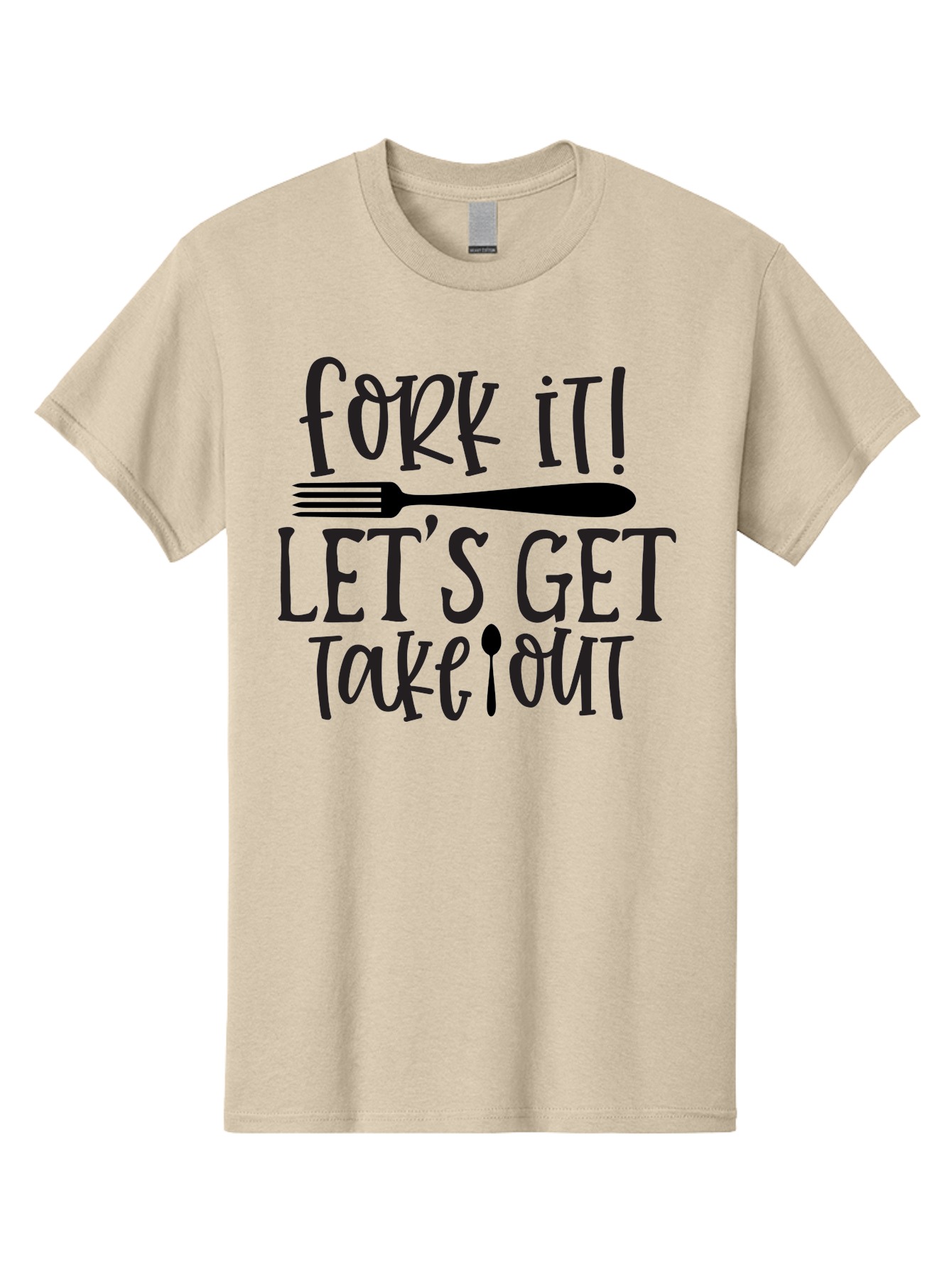 Fork-It-Let-S-Get-Takeout Men'S Graphic Tee, 100% Cotton, Comfortable Casual Summer Wear, Machine Washable, Funny Food Quotes, Takeout Humor, Restaurant Puns, Fork It, Let'S Get Take Out, Foodie Jokes, Dining Humor, Eating Out, Meal To Go Aab580