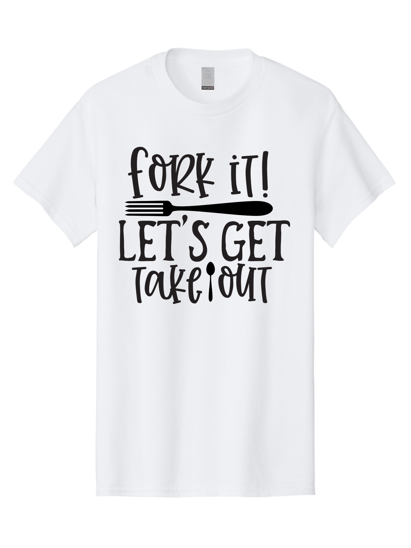 Fork-It-Let-S-Get-Takeout Men'S Graphic Tee, 100% Cotton, Comfortable Casual Summer Wear, Machine Washable, Funny Food Quotes, Takeout Humor, Restaurant Puns, Fork It, Let'S Get Take Out, Foodie Jokes, Dining Humor, Eating Out, Meal To Go Aab580