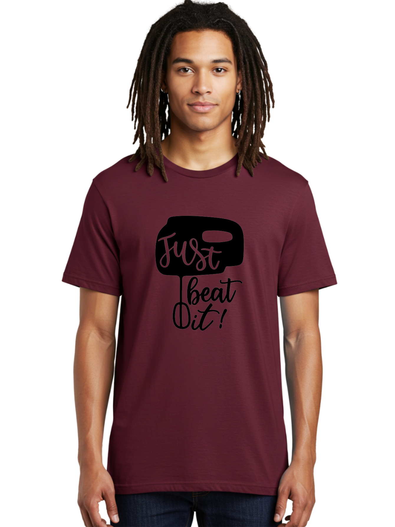 Just-Beat-It Men'S Graphic Tee, 100% Cotton, Comfortable Casual Summer Wear, Machine Washable, Boxing, Motivational Quote, Fitness Inspiration, Workout Encouragement, Just Beat It!, Boxing Graphics, Motivational Boxing Aab582
