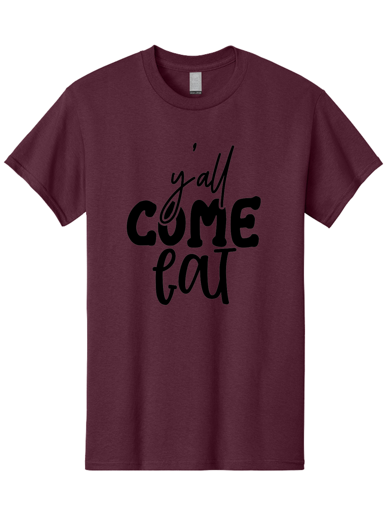 Y-All-Come-Eat-1 Men'S Graphic Tee, 100% Cotton, Comfortable Casual Summer Wear, Machine Washable, Y'All Come Eat, Southern Hospitality, Food Invitation, Casual Dining, Rustic Charm, Welcoming Phrase, Restaurant Sign, Country Style Aab596
