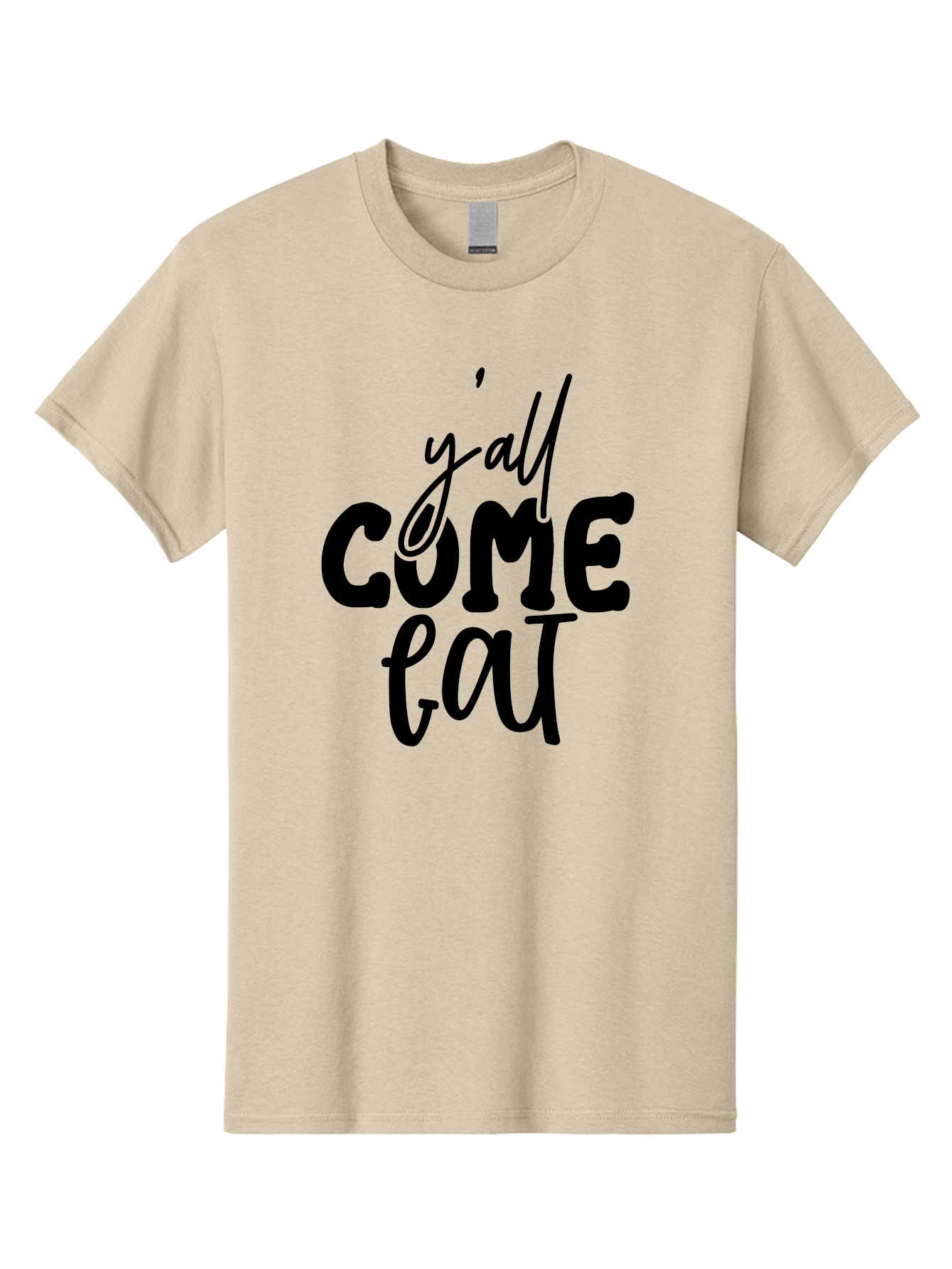 Y-All-Come-Eat-1 Men'S Graphic Tee, 100% Cotton, Comfortable Casual Summer Wear, Machine Washable, Y'All Come Eat, Southern Hospitality, Food Invitation, Casual Dining, Rustic Charm, Welcoming Phrase, Restaurant Sign, Country Style Aab596