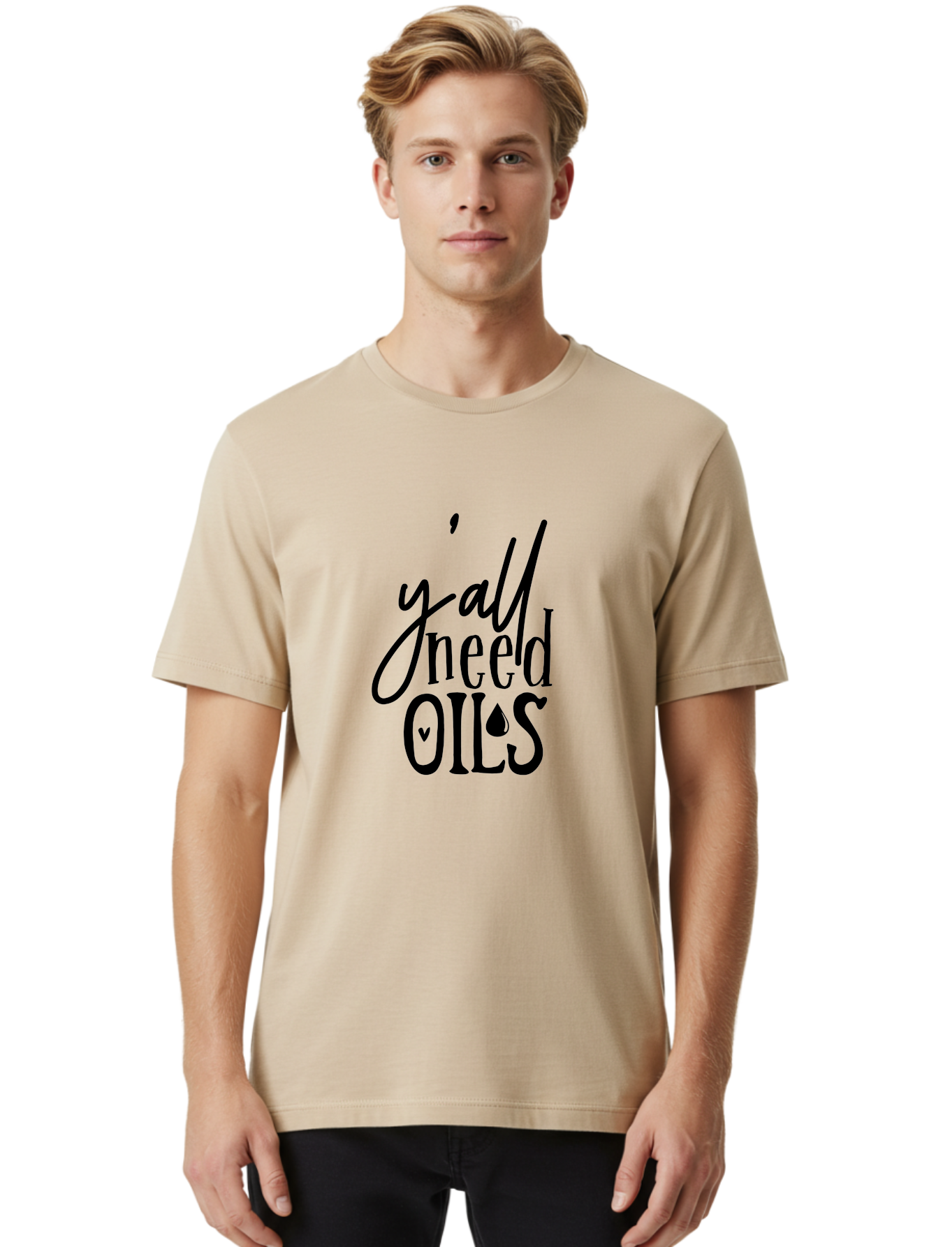 Y-All-Need-Oils Men'S Graphic Tee, 100% Cotton, Comfortable Casual Summer Wear, Machine Washable, Essential Oils, Wellness, Self Care, Aromatherapy, Natural Remedies, Healthy Living, Y'All Need Oils Aab598