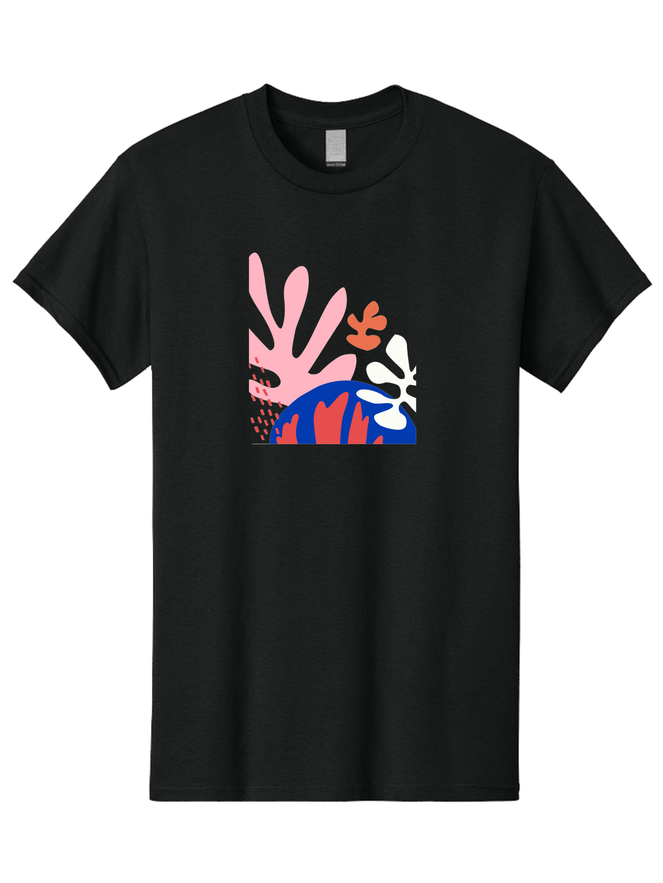 Abstract-Art Men'S Graphic Tee, 100% Cotton, Comfortable Casual Summer Wear, Machine Washable, Abstract Floral Design, Vibrant Colors, Playful Patterns, Blue And Red Globe, Pink Background, Yellow Rectangle, Modern Art, Creative Graphic Aab600