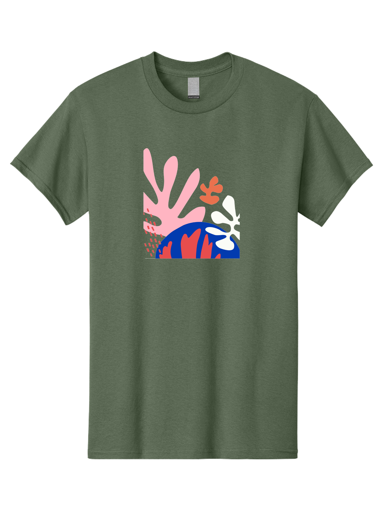 Abstract-Art Men'S Graphic Tee, 100% Cotton, Comfortable Casual Summer Wear, Machine Washable, Abstract Floral Design, Vibrant Colors, Playful Patterns, Blue And Red Globe, Pink Background, Yellow Rectangle, Modern Art, Creative Graphic Aab600