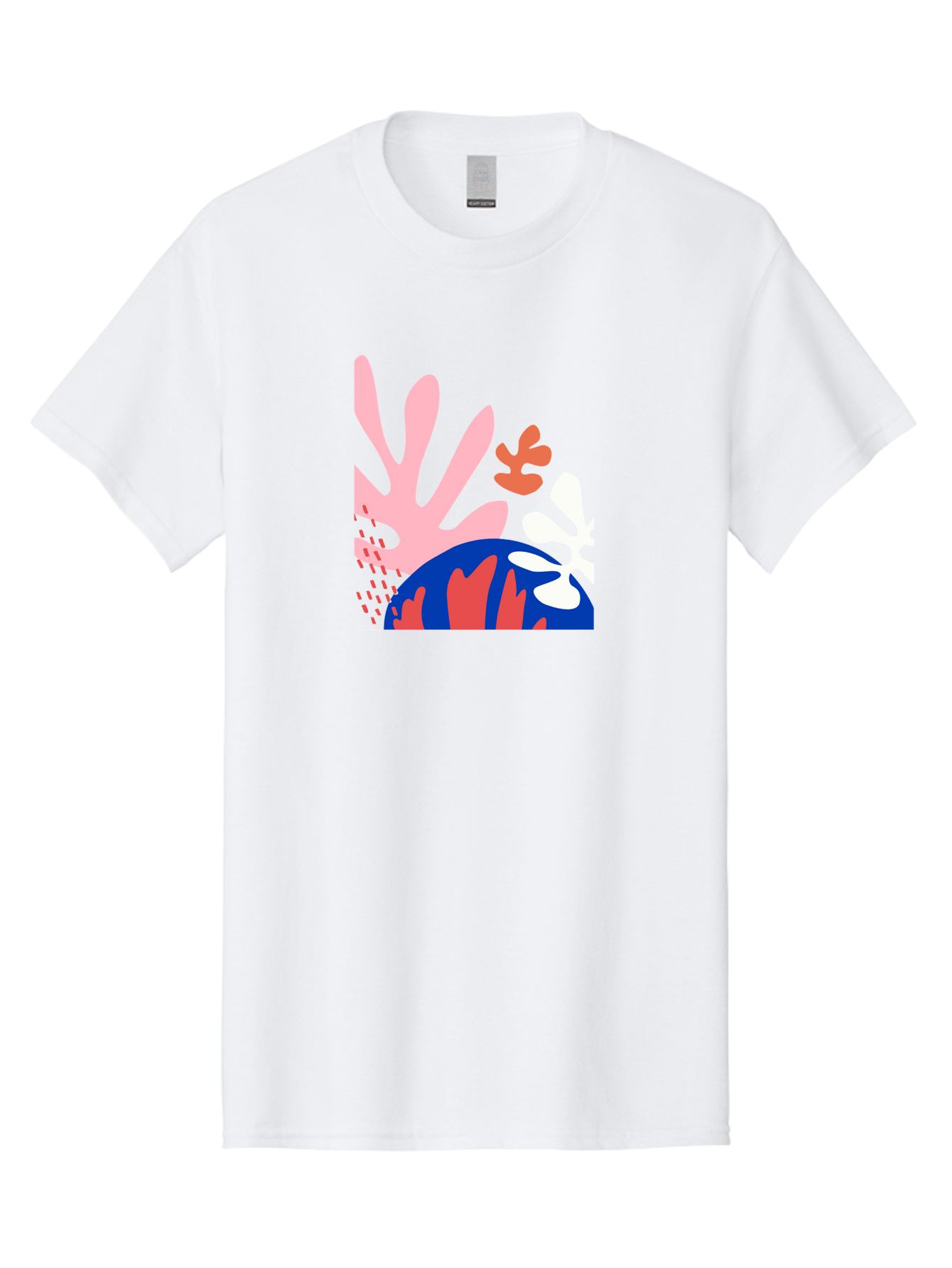 Abstract-Art Men'S Graphic Tee, 100% Cotton, Comfortable Casual Summer Wear, Machine Washable, Abstract Floral Design, Vibrant Colors, Playful Patterns, Blue And Red Globe, Pink Background, Yellow Rectangle, Modern Art, Creative Graphic Aab600
