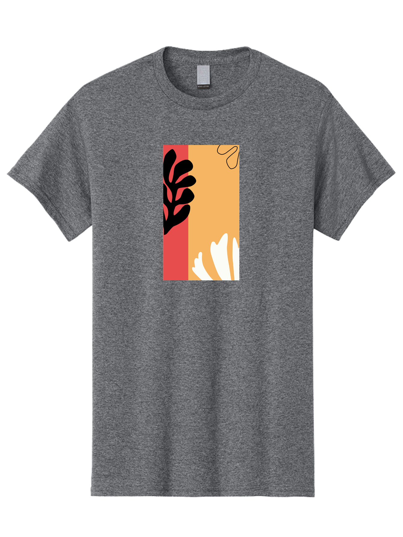 Abstract-Flowers Men'S Graphic Tee, 100% Cotton, Comfortable Casual Summer Wear, Machine Washable, Abstract Leaves, Graphic Design, Modern Art, Bold Colors, Minimalist Style, Floral Motif, Creative Expression, Digital Illustration Aab602