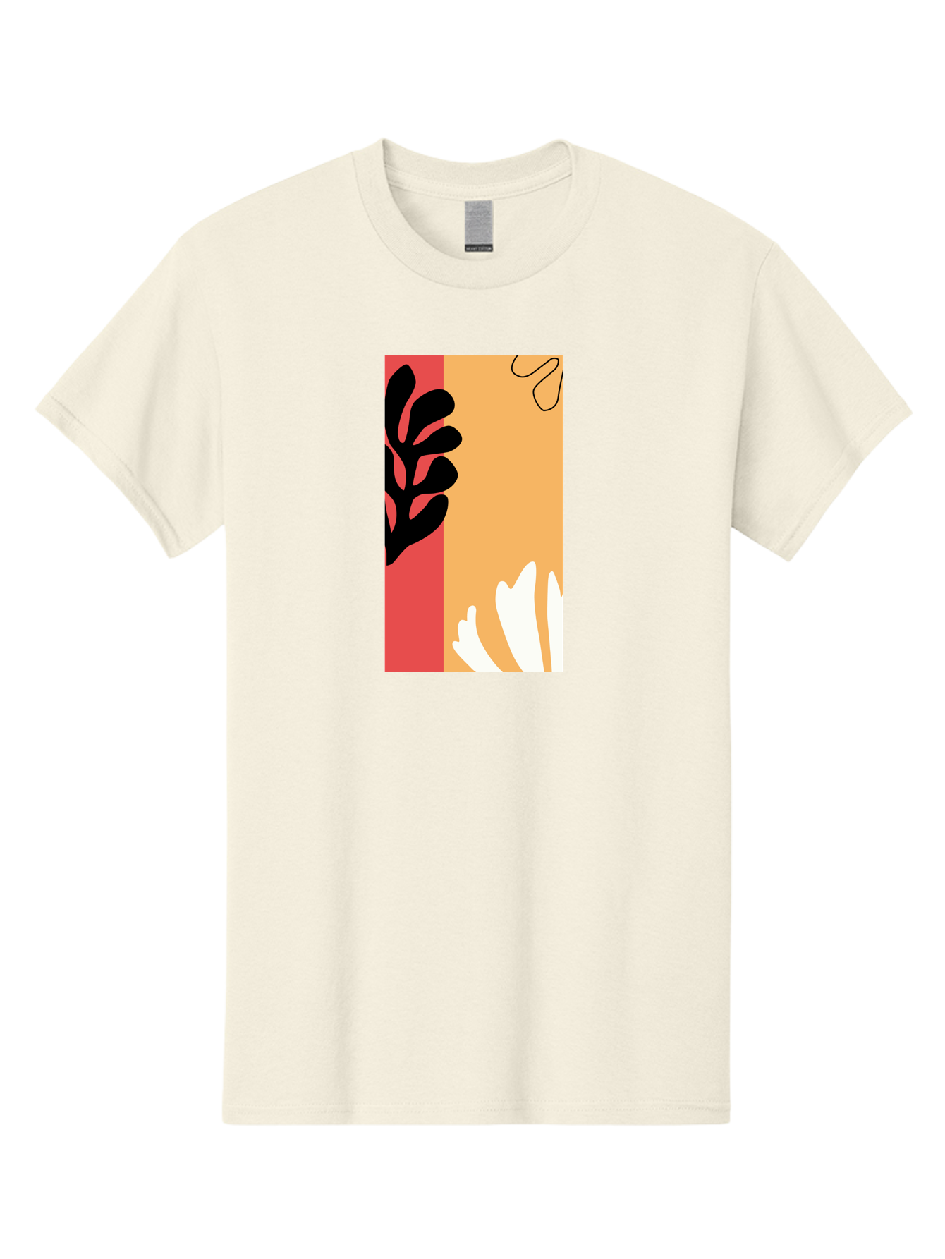 Abstract-Flowers Men'S Graphic Tee, 100% Cotton, Comfortable Casual Summer Wear, Machine Washable, Abstract Leaves, Graphic Design, Modern Art, Bold Colors, Minimalist Style, Floral Motif, Creative Expression, Digital Illustration Aab602