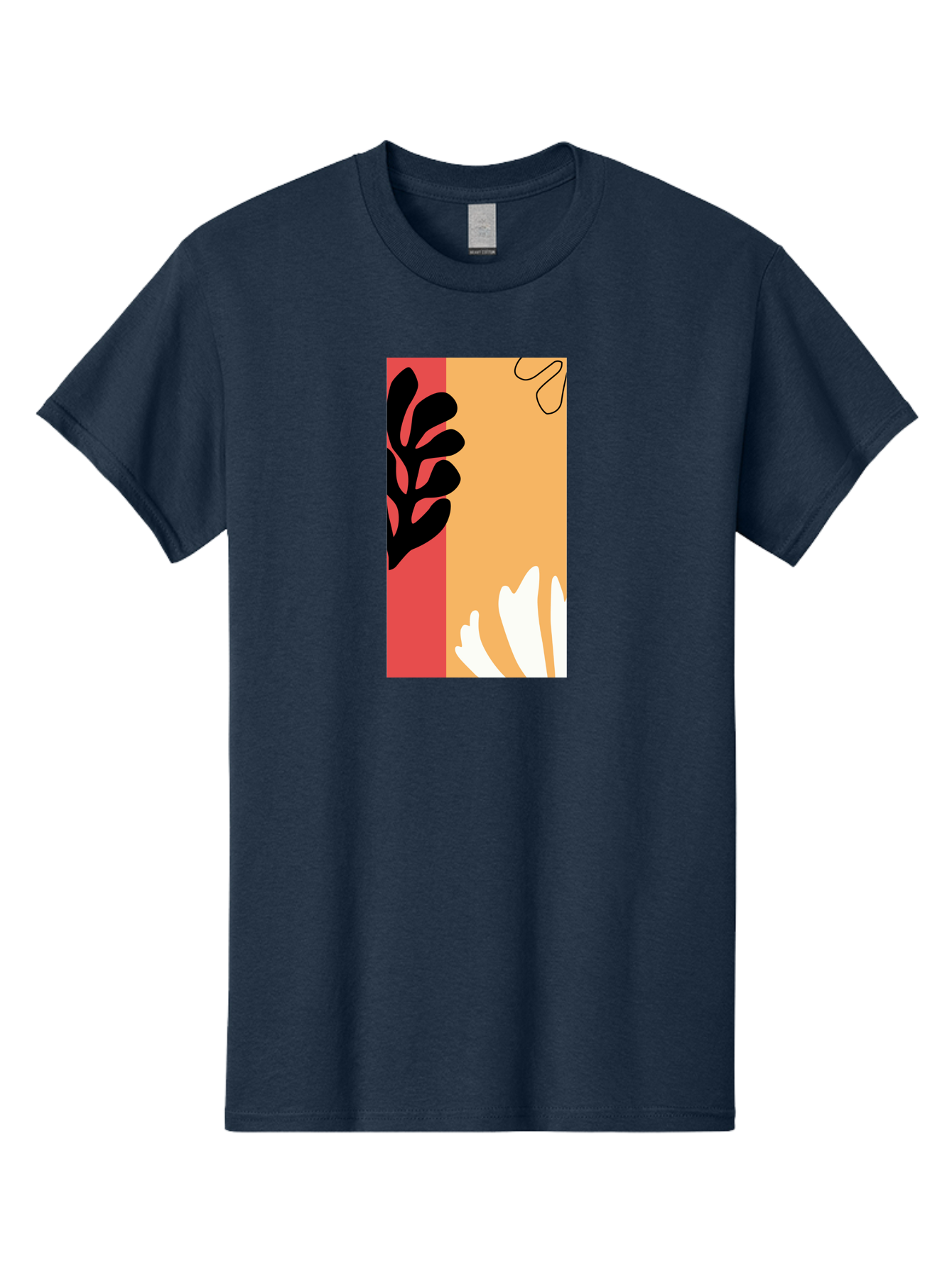 Abstract-Flowers Men'S Graphic Tee, 100% Cotton, Comfortable Casual Summer Wear, Machine Washable, Abstract Leaves, Graphic Design, Modern Art, Bold Colors, Minimalist Style, Floral Motif, Creative Expression, Digital Illustration Aab602