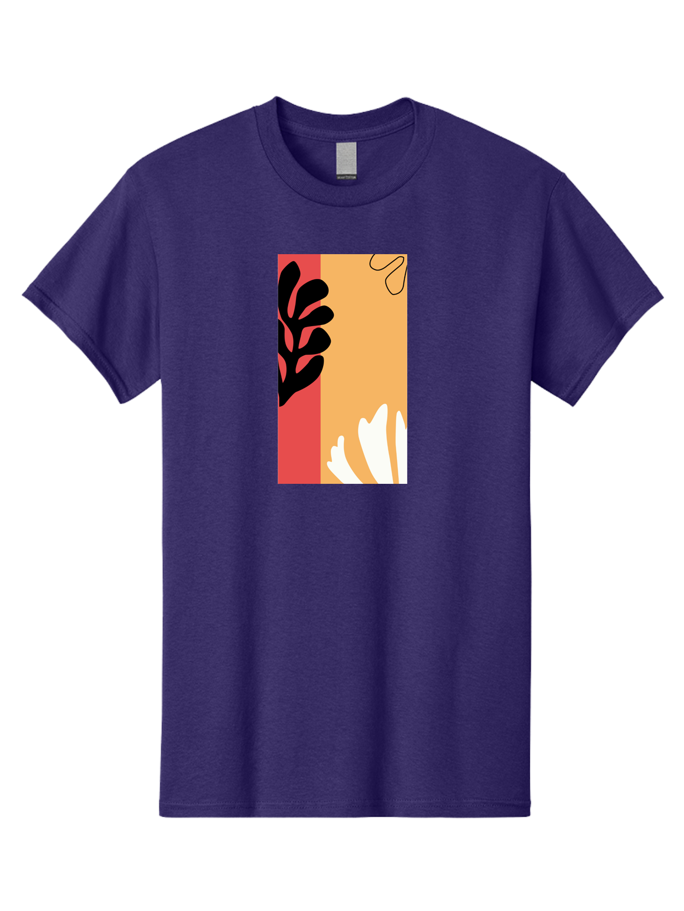Abstract-Flowers Men'S Graphic Tee, 100% Cotton, Comfortable Casual Summer Wear, Machine Washable, Abstract Leaves, Graphic Design, Modern Art, Bold Colors, Minimalist Style, Floral Motif, Creative Expression, Digital Illustration Aab602