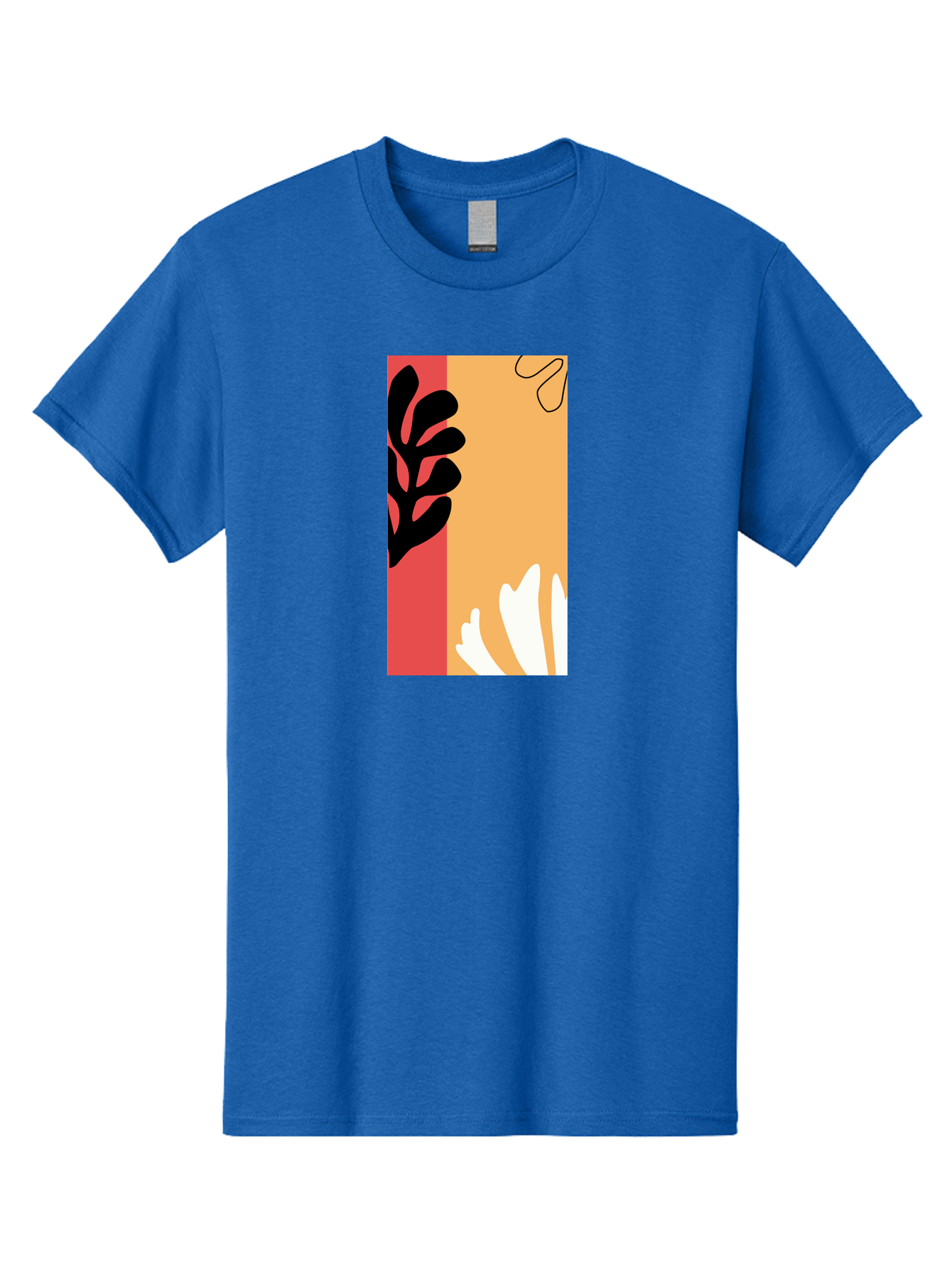 Abstract-Flowers Men'S Graphic Tee, 100% Cotton, Comfortable Casual Summer Wear, Machine Washable, Abstract Leaves, Graphic Design, Modern Art, Bold Colors, Minimalist Style, Floral Motif, Creative Expression, Digital Illustration Aab602