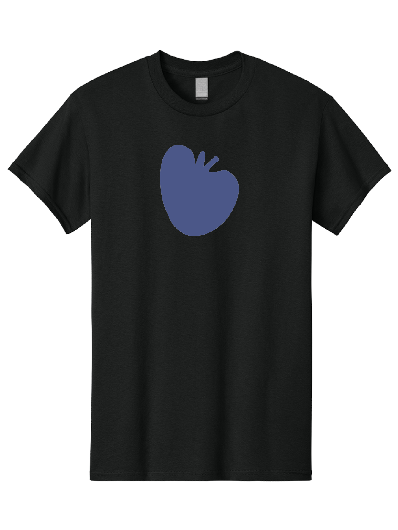 Blue-Apple-1 Men'S Graphic Tee, 100% Cotton, Comfortable Casual Summer Wear, Machine Washable, Purple Apple, Simple Design, Minimalist Logo, Fruit Symbol, Clean Graphics, Modern Illustration Aab603