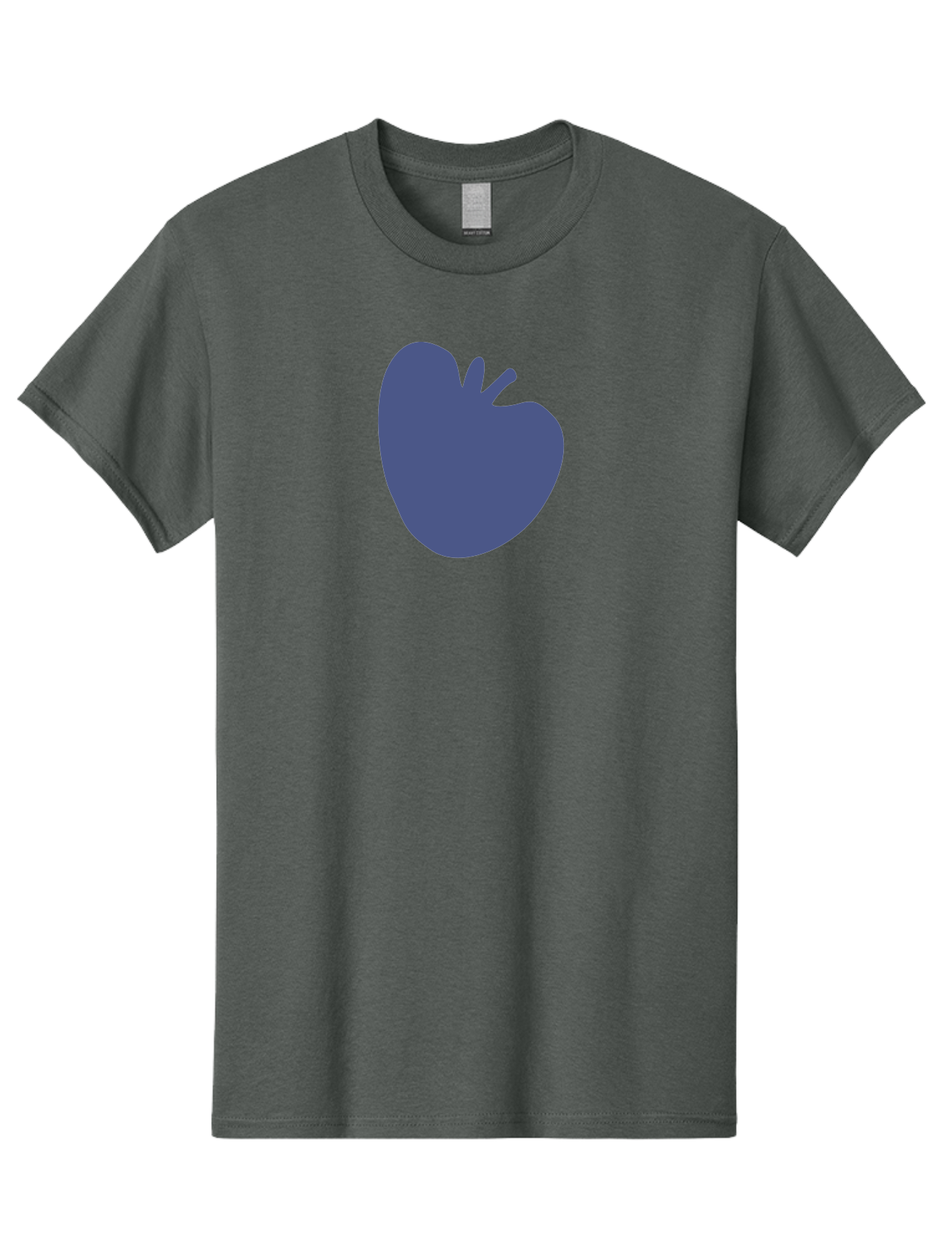 Blue-Apple-1 Men'S Graphic Tee, 100% Cotton, Comfortable Casual Summer Wear, Machine Washable, Purple Apple, Simple Design, Minimalist Logo, Fruit Symbol, Clean Graphics, Modern Illustration Aab603