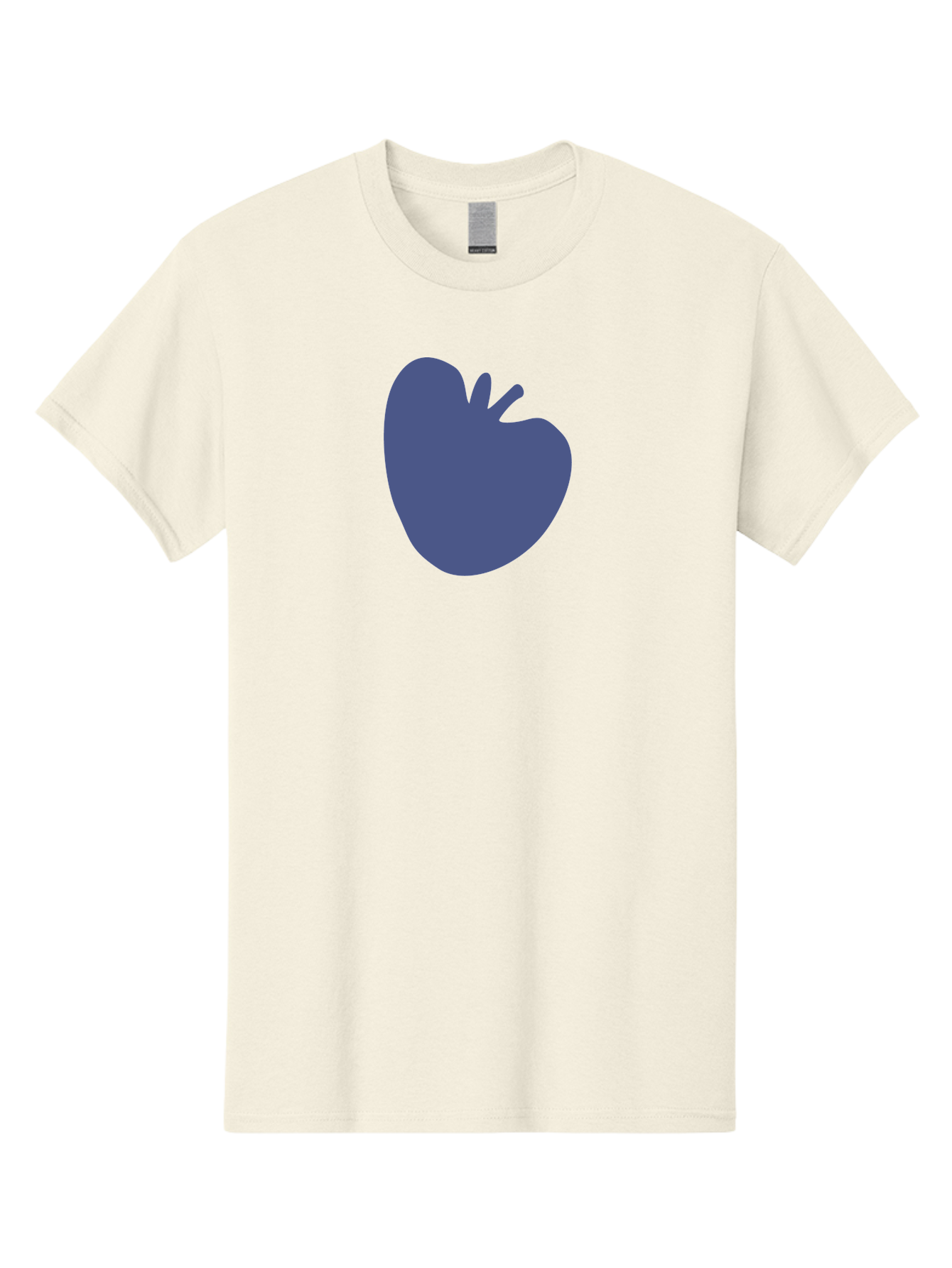 Blue-Apple-1 Men'S Graphic Tee, 100% Cotton, Comfortable Casual Summer Wear, Machine Washable, Purple Apple, Simple Design, Minimalist Logo, Fruit Symbol, Clean Graphics, Modern Illustration Aab603