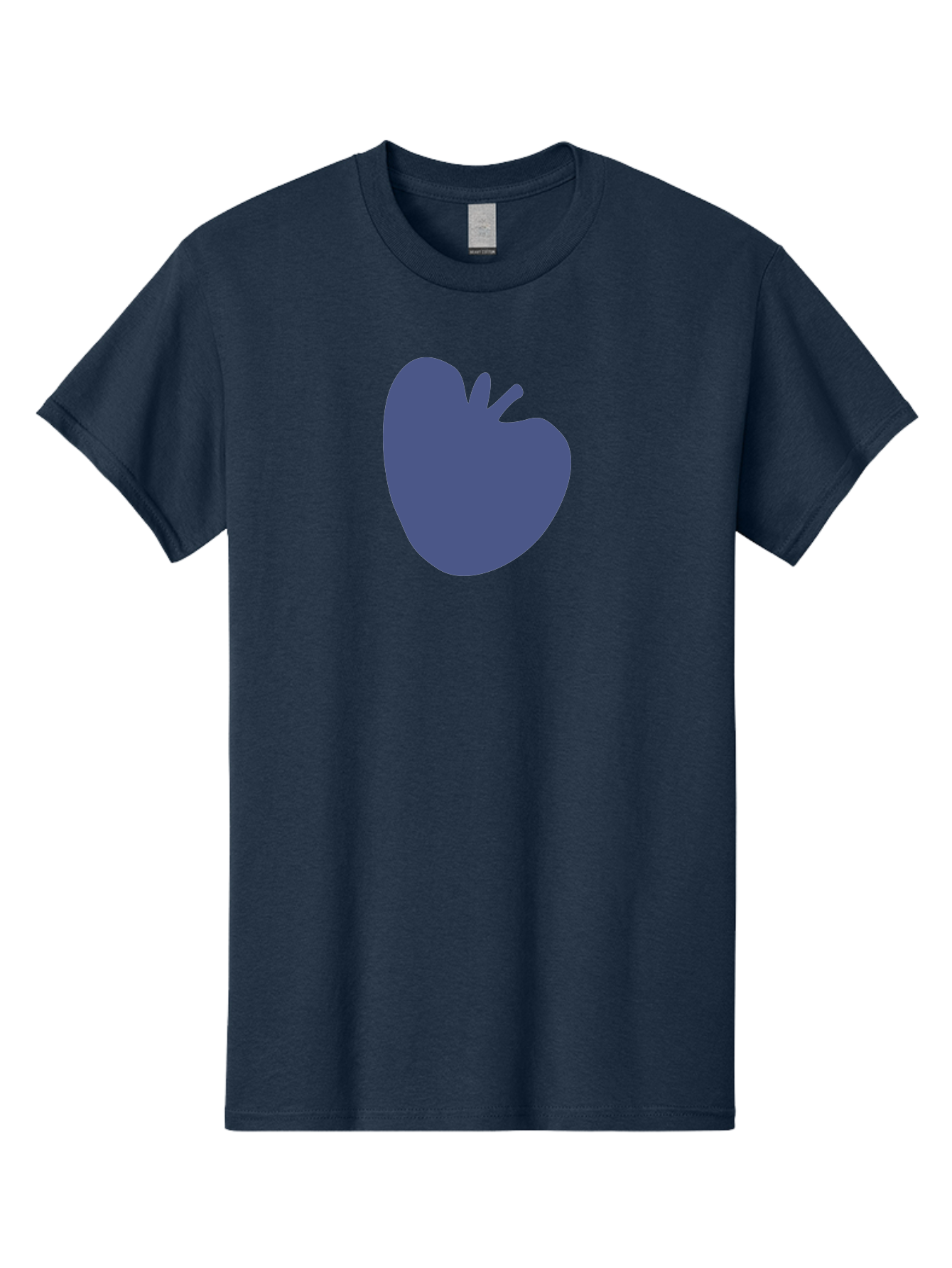 Blue-Apple-1 Men'S Graphic Tee, 100% Cotton, Comfortable Casual Summer Wear, Machine Washable, Purple Apple, Simple Design, Minimalist Logo, Fruit Symbol, Clean Graphics, Modern Illustration Aab603