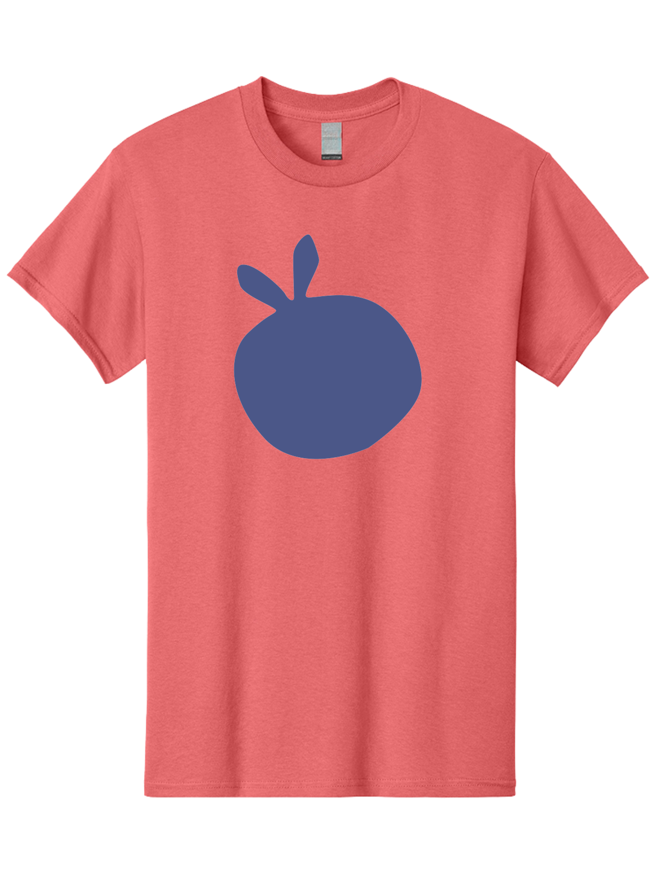 Blue-Apple Men'S Graphic Tee, 100% Cotton, Comfortable Casual Summer Wear, Machine Washable, Blue Apple, Simple Design, Minimalist Art, Blue Fruit, Digital Illustration, Apple Silhouette, Graphic Icon Aab604