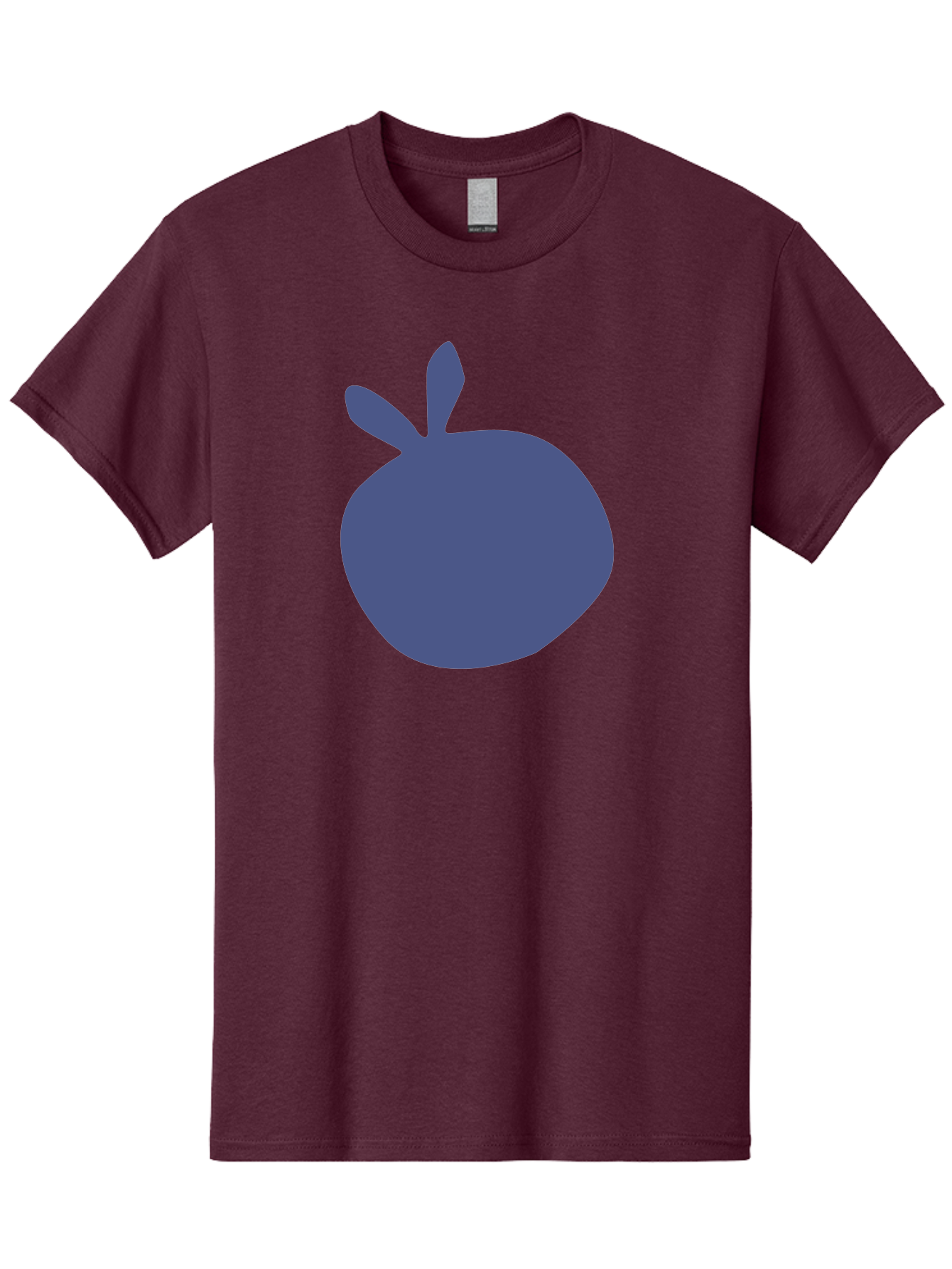 Blue-Apple Men'S Graphic Tee, 100% Cotton, Comfortable Casual Summer Wear, Machine Washable, Blue Apple, Simple Design, Minimalist Art, Blue Fruit, Digital Illustration, Apple Silhouette, Graphic Icon Aab604