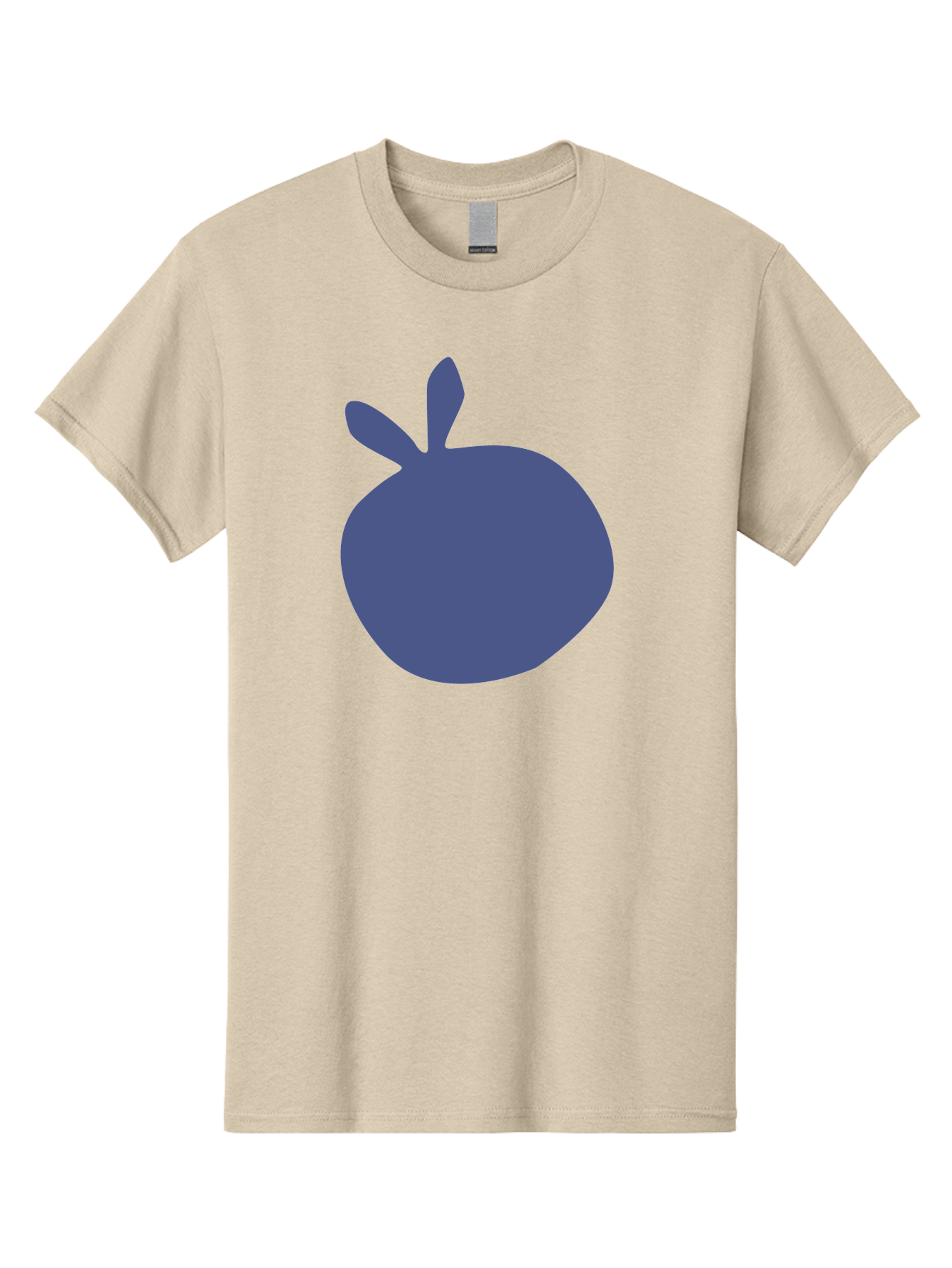Blue-Apple Men'S Graphic Tee, 100% Cotton, Comfortable Casual Summer Wear, Machine Washable, Blue Apple, Simple Design, Minimalist Art, Blue Fruit, Digital Illustration, Apple Silhouette, Graphic Icon Aab604