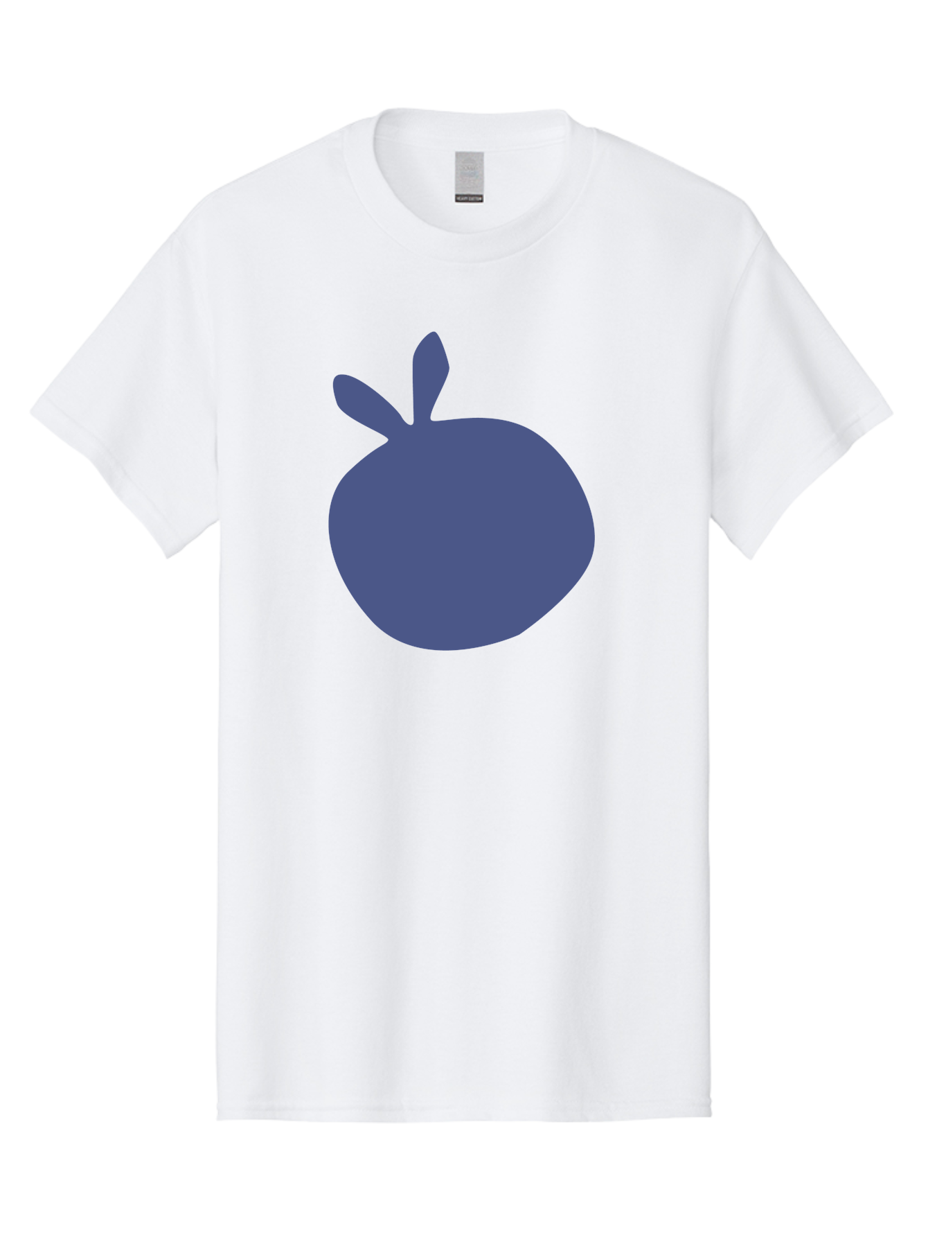 Blue-Apple Men'S Graphic Tee, 100% Cotton, Comfortable Casual Summer Wear, Machine Washable, Blue Apple, Simple Design, Minimalist Art, Blue Fruit, Digital Illustration, Apple Silhouette, Graphic Icon Aab604