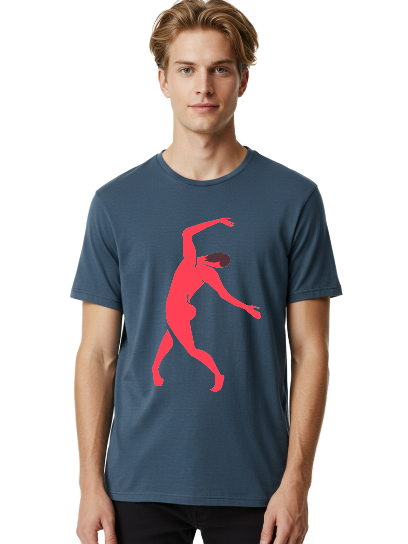 Dancer-1 Men'S Graphic Tee, 100% Cotton, Comfortable Casual Summer Wear, Machine Washable, Female Dancer, Dancing Pose, Dynamic Movement, Modern Dance, Contemporary Dance, Fluid Motion, Elegant Silhouette, Grace, Femininity, Dance Art Aab610