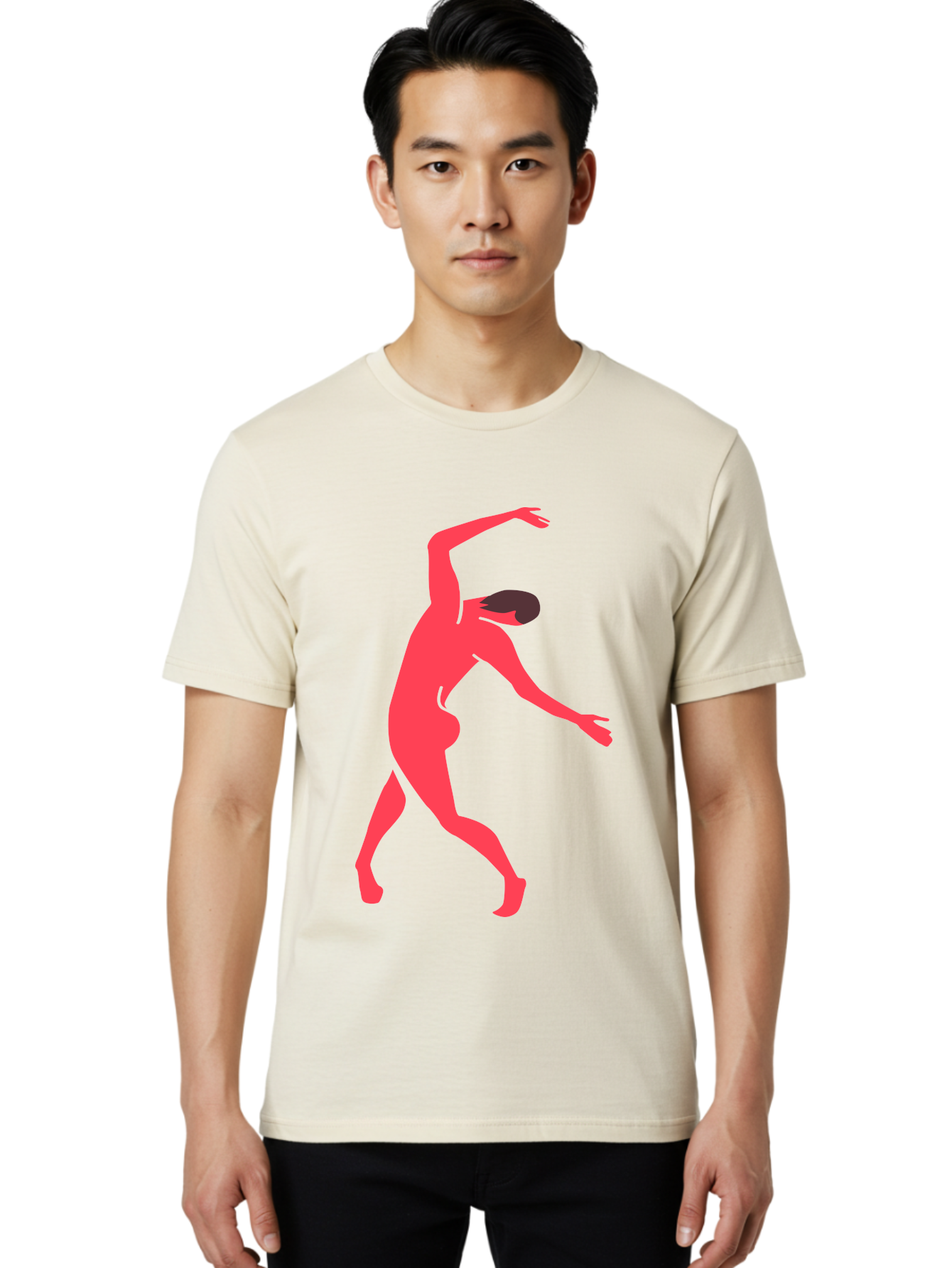 Dancer-1 Men'S Graphic Tee, 100% Cotton, Comfortable Casual Summer Wear, Machine Washable, Female Dancer, Dancing Pose, Dynamic Movement, Modern Dance, Contemporary Dance, Fluid Motion, Elegant Silhouette, Grace, Femininity, Dance Art Aab610