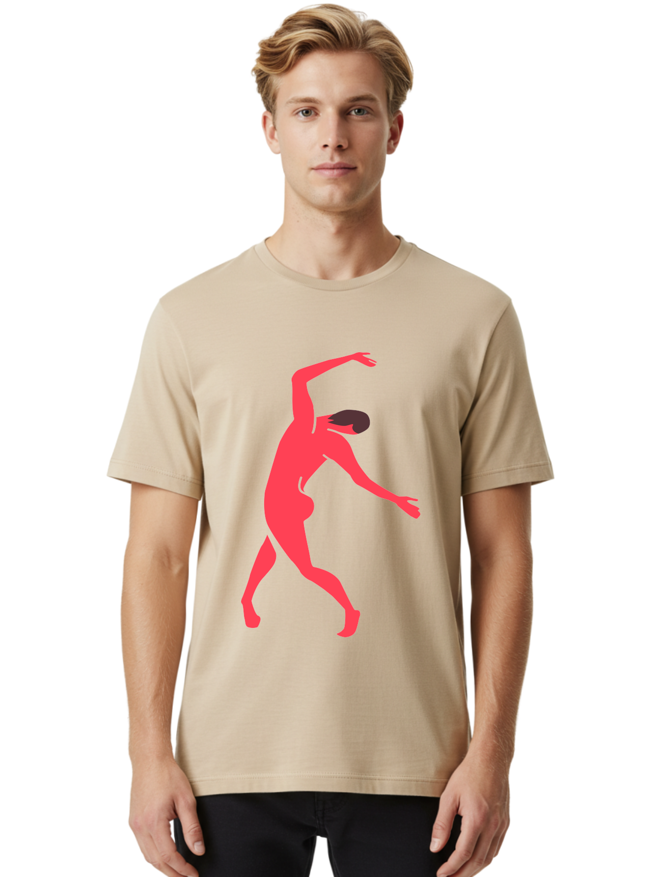 Dancer-1 Men'S Graphic Tee, 100% Cotton, Comfortable Casual Summer Wear, Machine Washable, Female Dancer, Dancing Pose, Dynamic Movement, Modern Dance, Contemporary Dance, Fluid Motion, Elegant Silhouette, Grace, Femininity, Dance Art Aab610