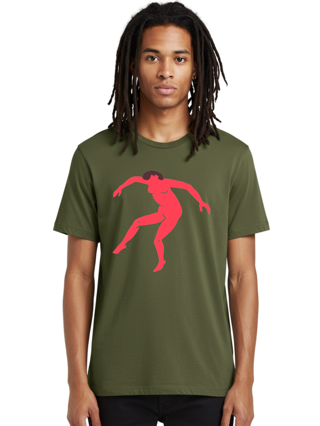 Dancer-3 Men'S Graphic Tee, 100% Cotton, Comfortable Casual Summer Wear, Machine Washable, Dancing Figure, Dynamic Pose, Flowing Movement, Abstract Art, Silhouette, Minimalist Design, Abstract Dancer, Modern Art, Bold Graphics Aab612