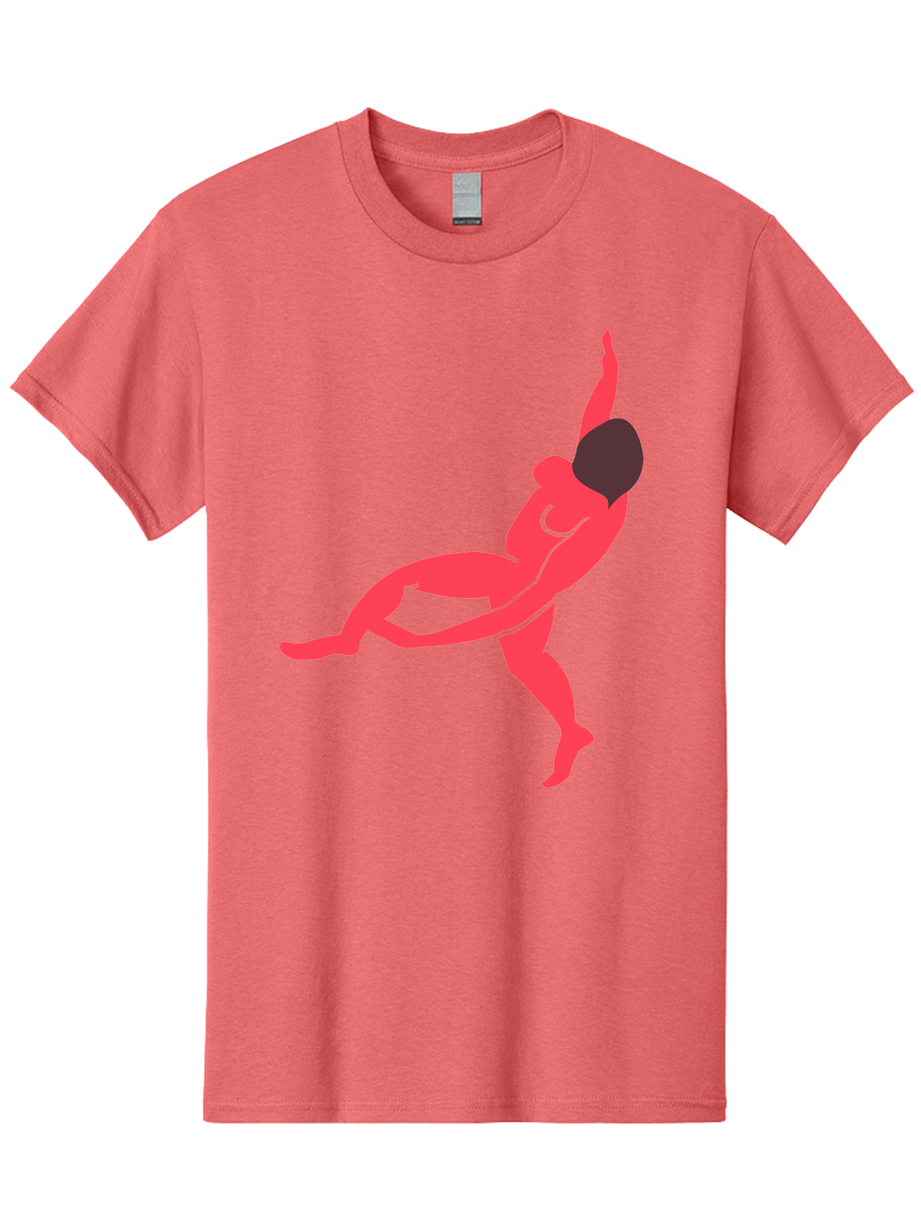 Dancer-4 Men'S Graphic Tee, 100% Cotton, Comfortable Casual Summer Wear, Machine Washable, Dancer In Motion, Flexible Pose, Dynamic Movement, Red Silhouette, Abstract Art, Contemporary Design, Artistic Expression, Fluid Body, Modern Dance, Aab613