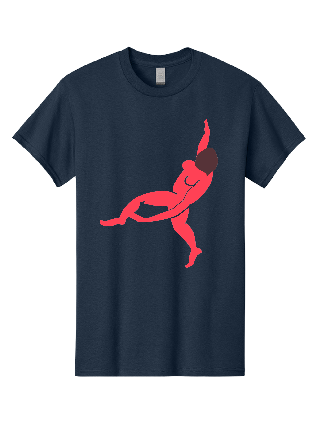 Dancer-4 Men'S Graphic Tee, 100% Cotton, Comfortable Casual Summer Wear, Machine Washable, Dancer In Motion, Flexible Pose, Dynamic Movement, Red Silhouette, Abstract Art, Contemporary Design, Artistic Expression, Fluid Body, Modern Dance, Aab613